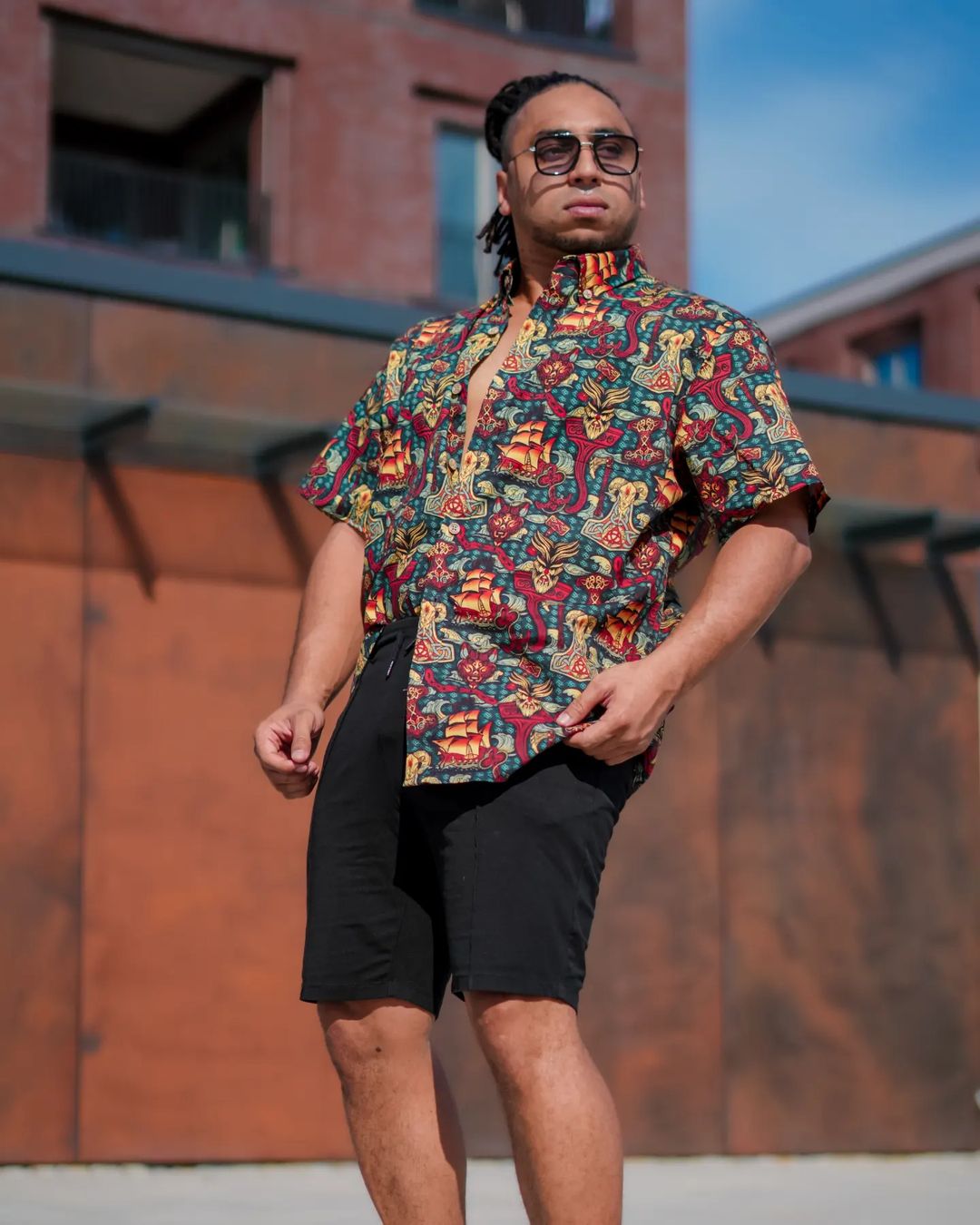 Shorts Neon 80s Men's Fashion Track Suit Men Geosar Men's Pcs