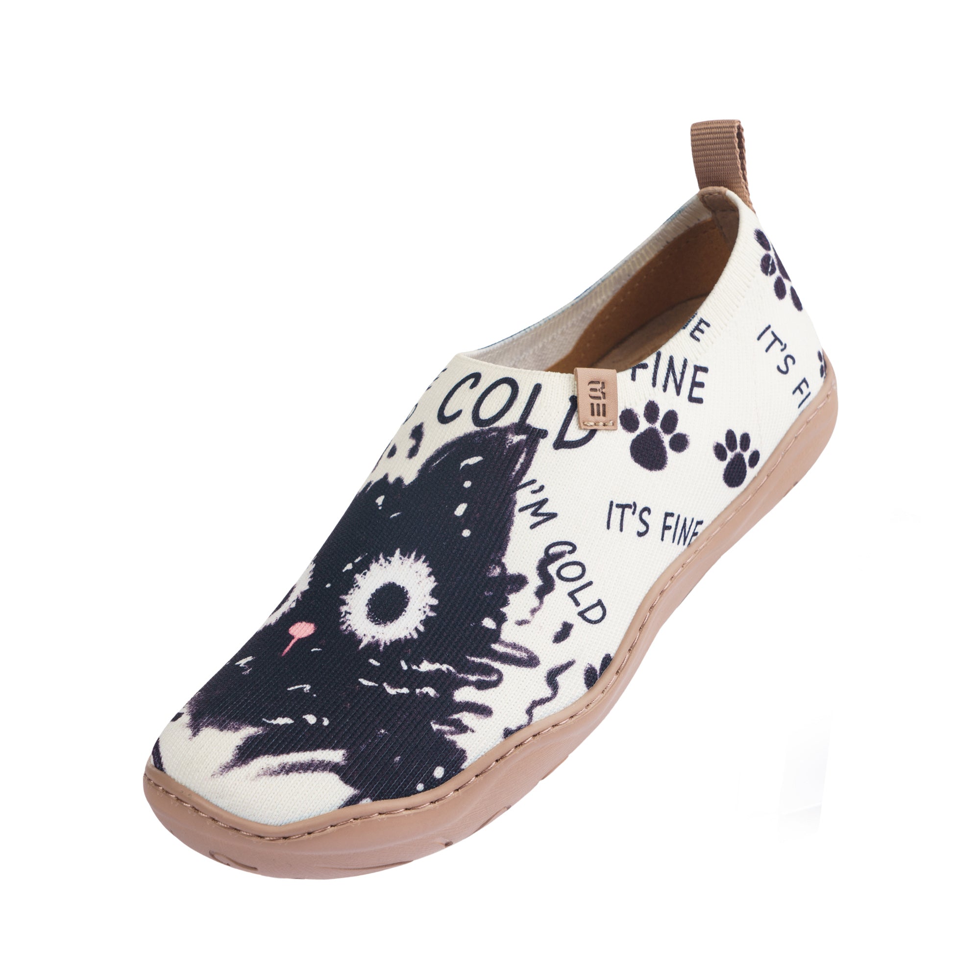 Black Cat Print Cute Women's Slip-On Shoes Painted Canvas Sneakers