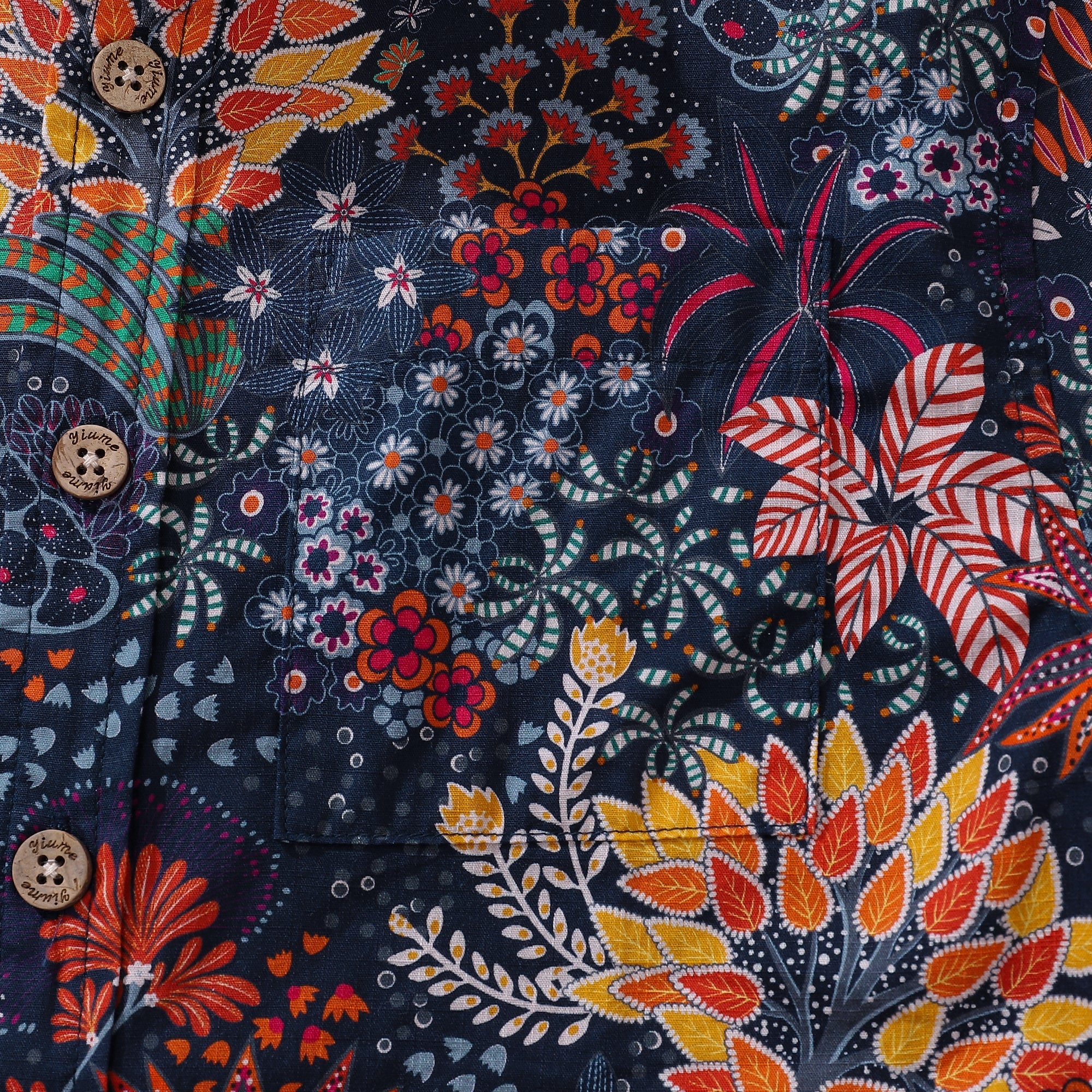 Children's Hawaiian Shirt Quirky Plants Print Cotton Button-down Short Sleeve Quirky Plants Youth Shirt