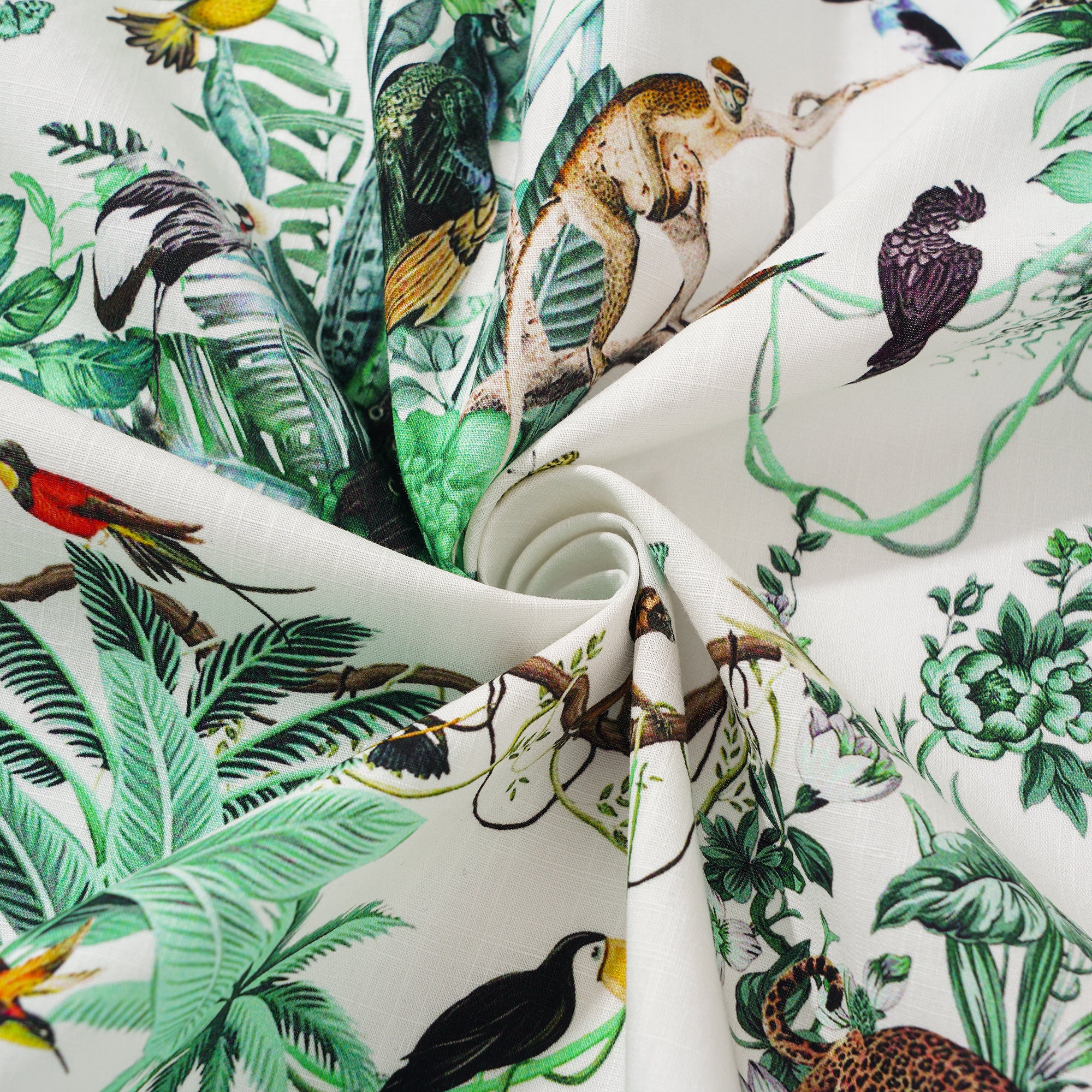 Chemise hawaïenne pour homme à manches courtes, boutonnée, 100 % coton, verte, Aloha, évasion tropicale dans la jungle.