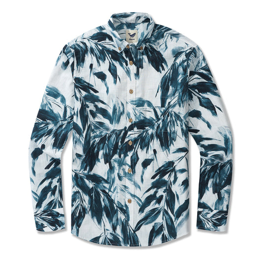 Kona Breeze Artisan Hawaiian Shirts for Men 100% Cotton Men's Aloha Hawaiian Long Sleeve Button-down Shirt Kona Breeze Artisan Pattern