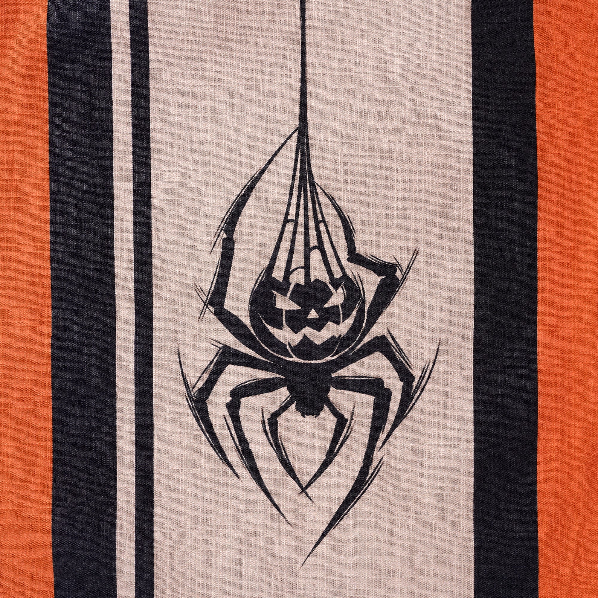 Men's Bowling Shirt Short Sleeve Halloween Hawaiian Shirt Camp Collar 100% Cotton Spider Pumpkin Lantern Shirt