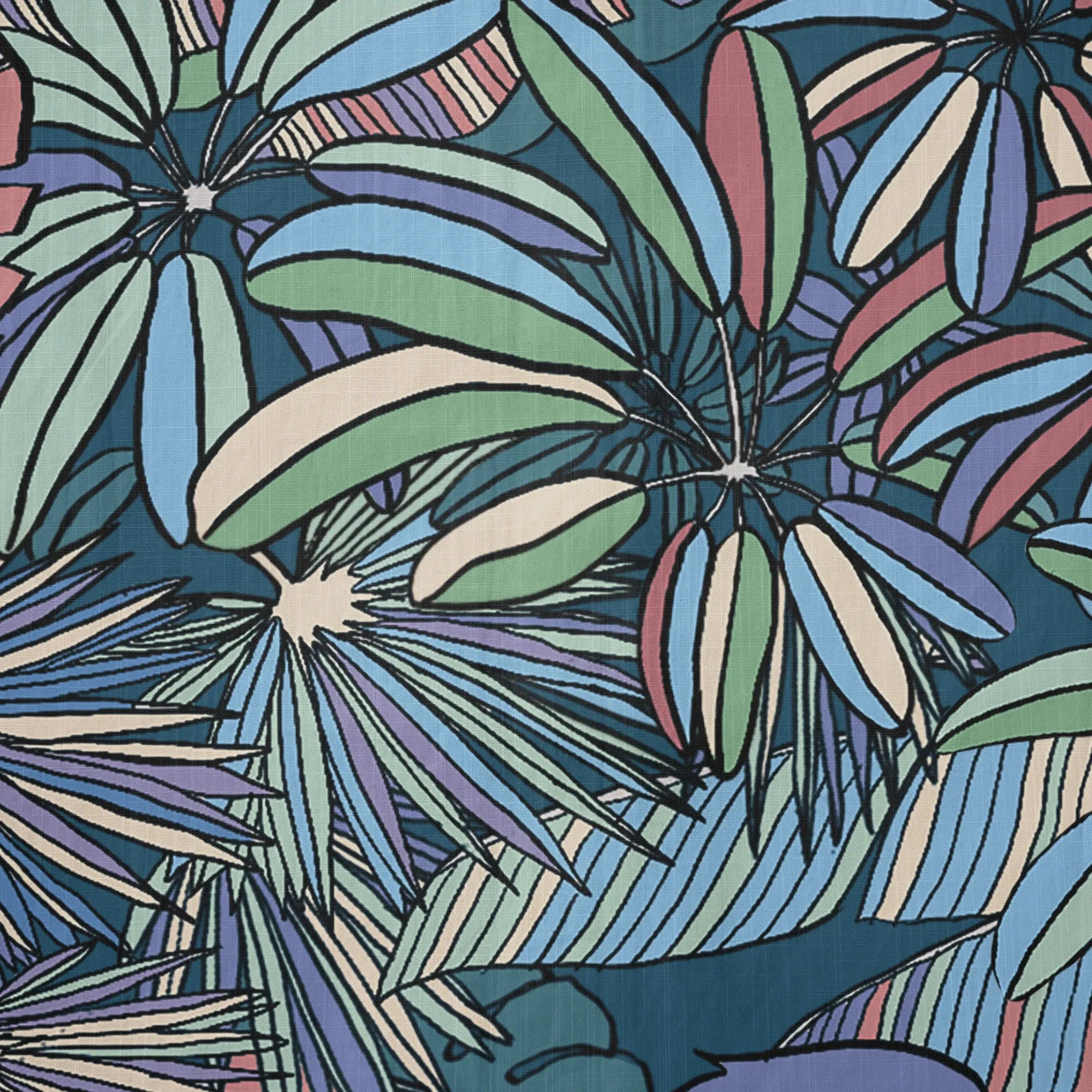 Men's button-up shirt with tropical parrot art