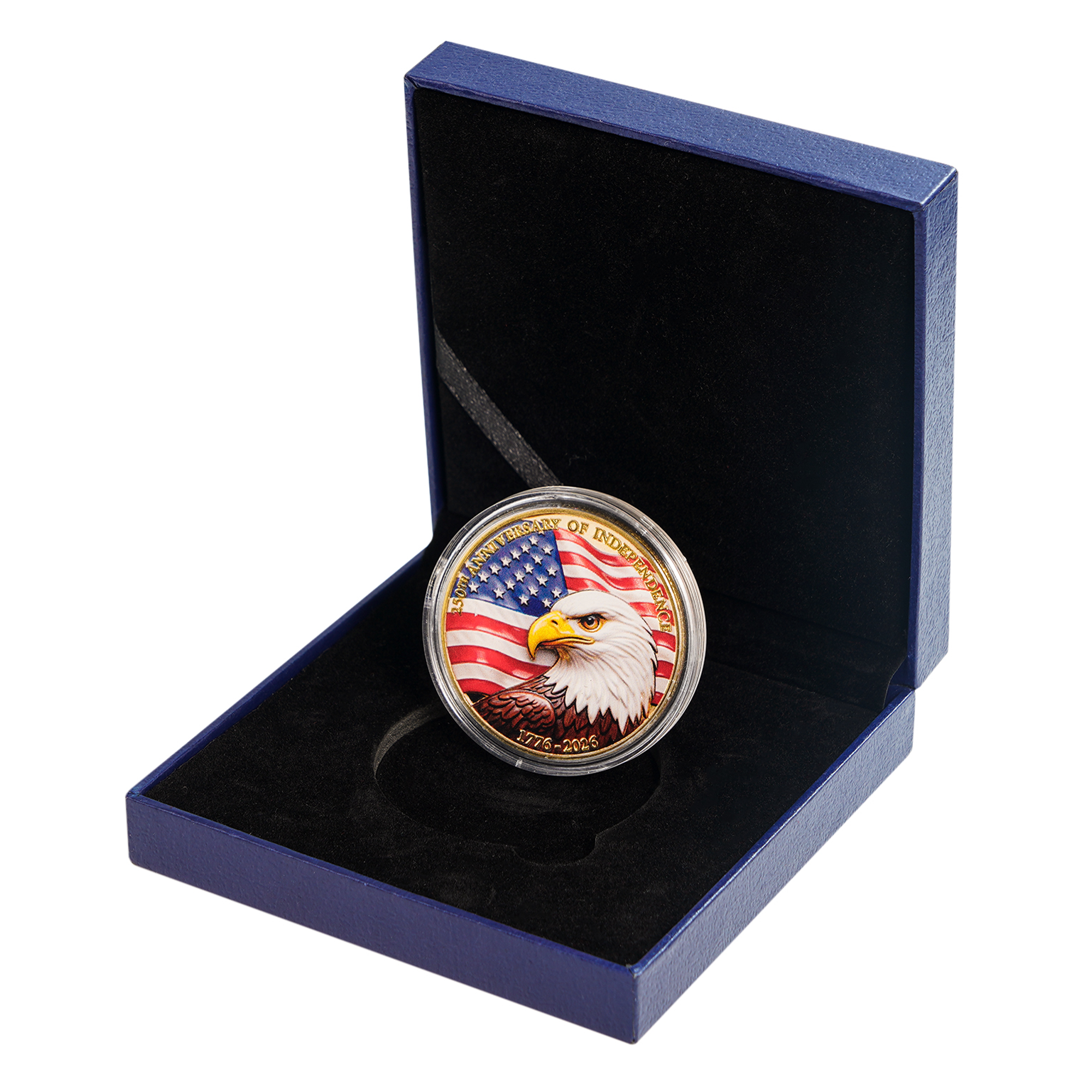 Detailed View of America 250th Anniversary Coin