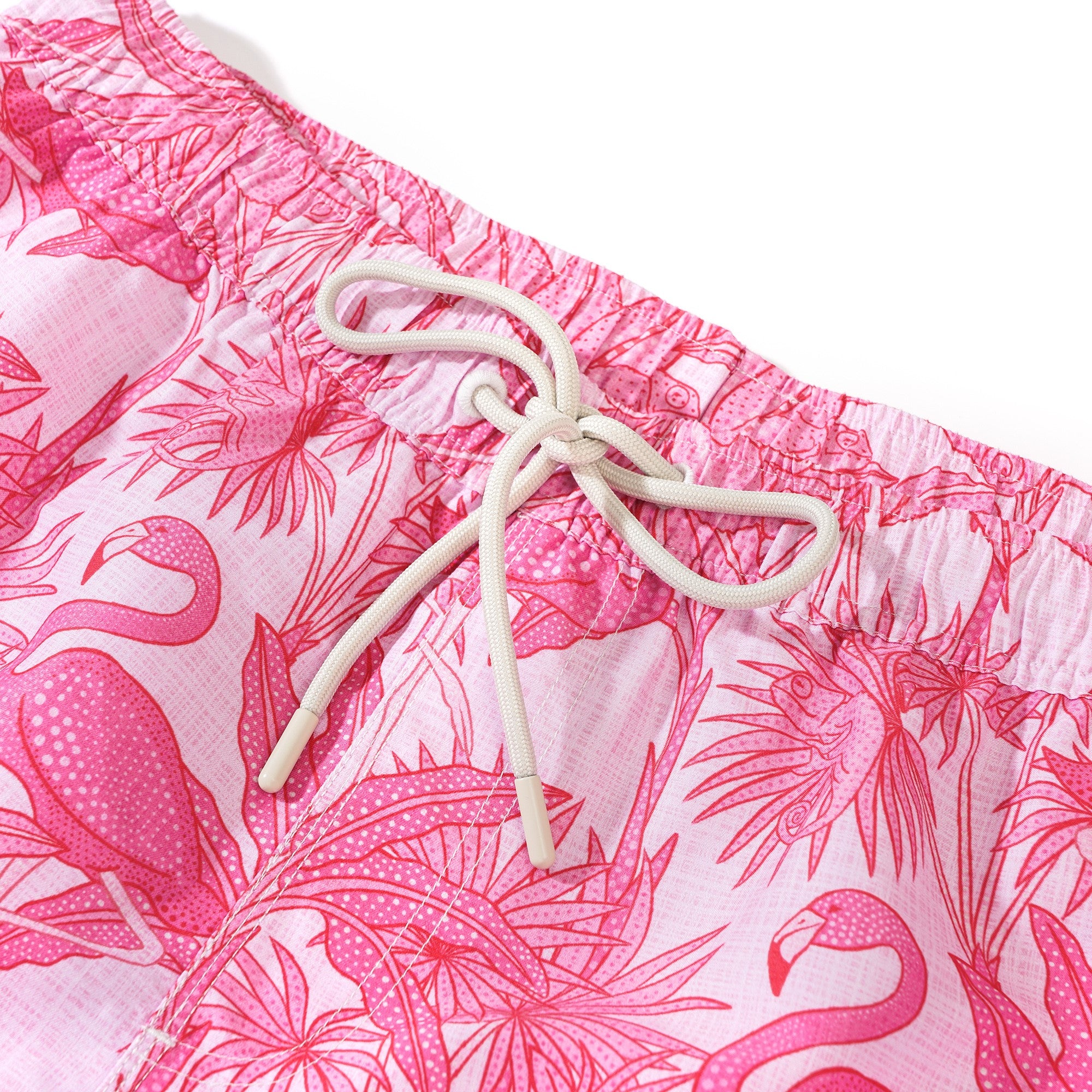 Shorts de 6 pouces pour hommes 100% polyester Aloha Sicilian citron flamants et caméléons par maison de shorts de plage imprimés décontractés House of Haricot