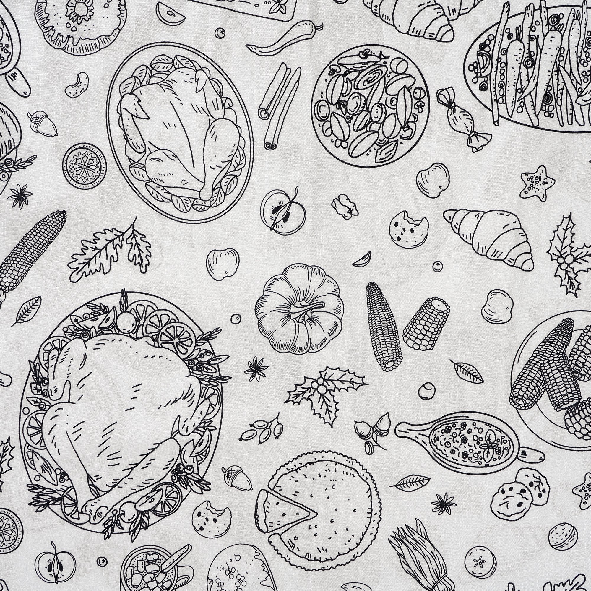 Men's Hawaiian Shirt Short Sleeve Button-down 100% Cotton White Aloha Harvest Sketch