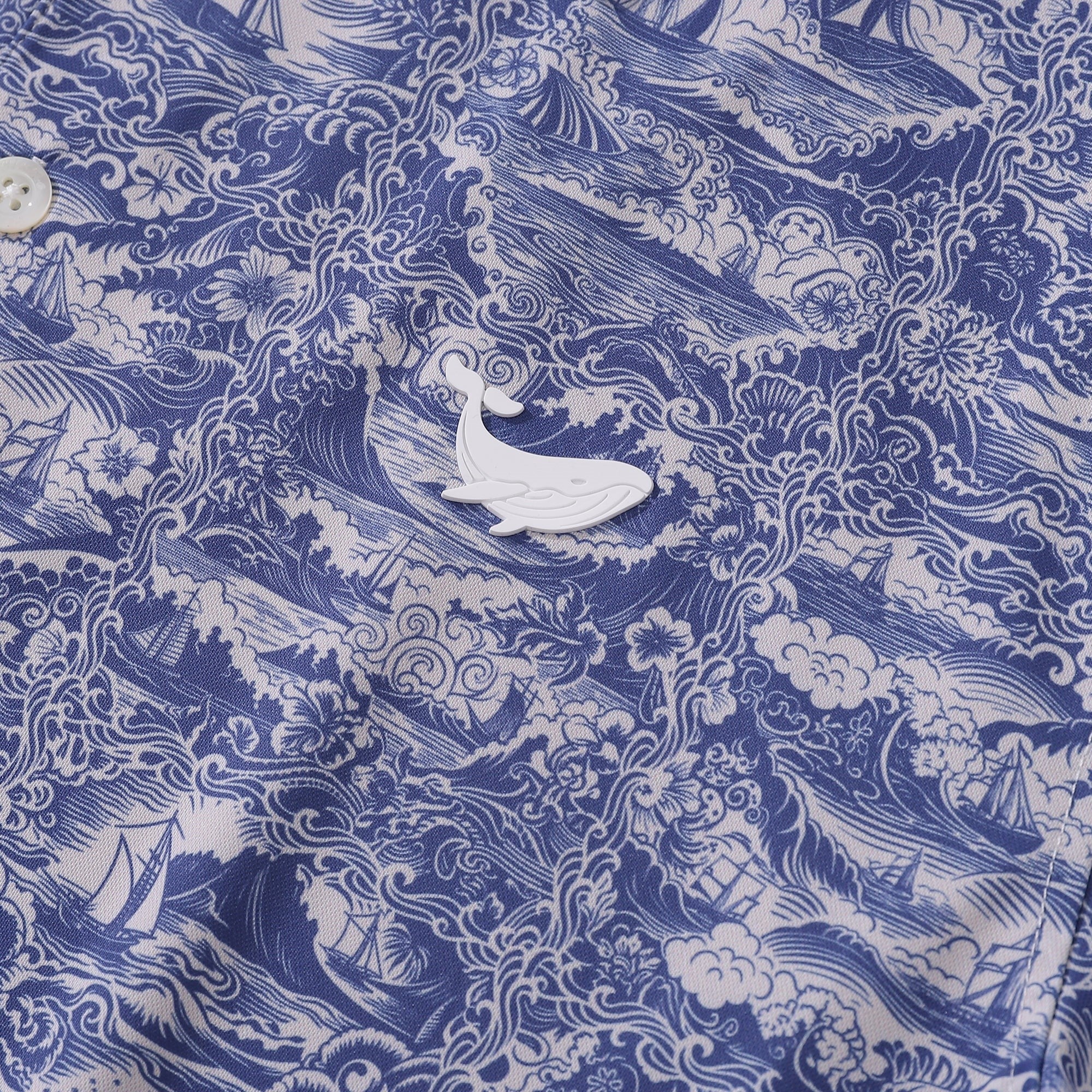 Herren Polo-Shirt mit Kurzarm im Hawaiianischen Entdeckungsreise-Print