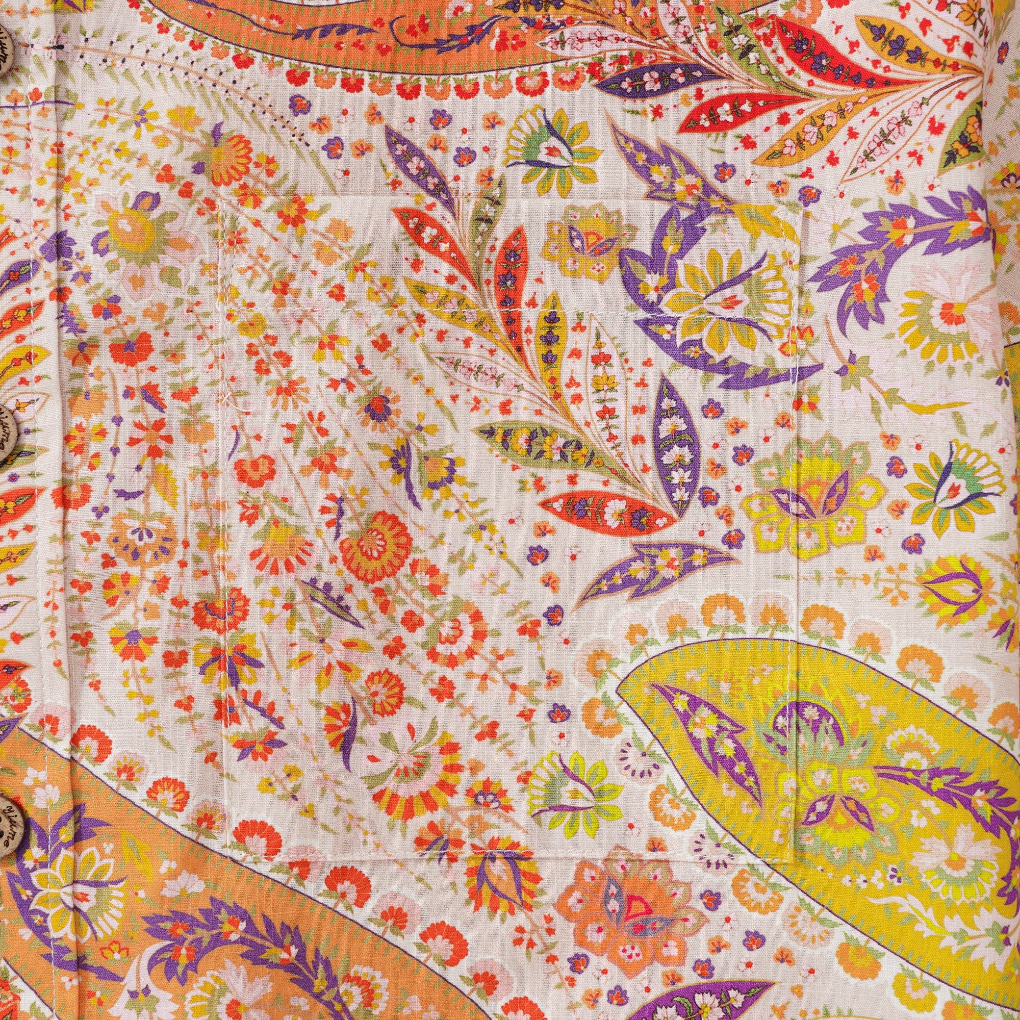 Men's Hawaiian Shirt Short Sleeve Button-down 100% Cotton Yellow Aloha Paisley Paradise