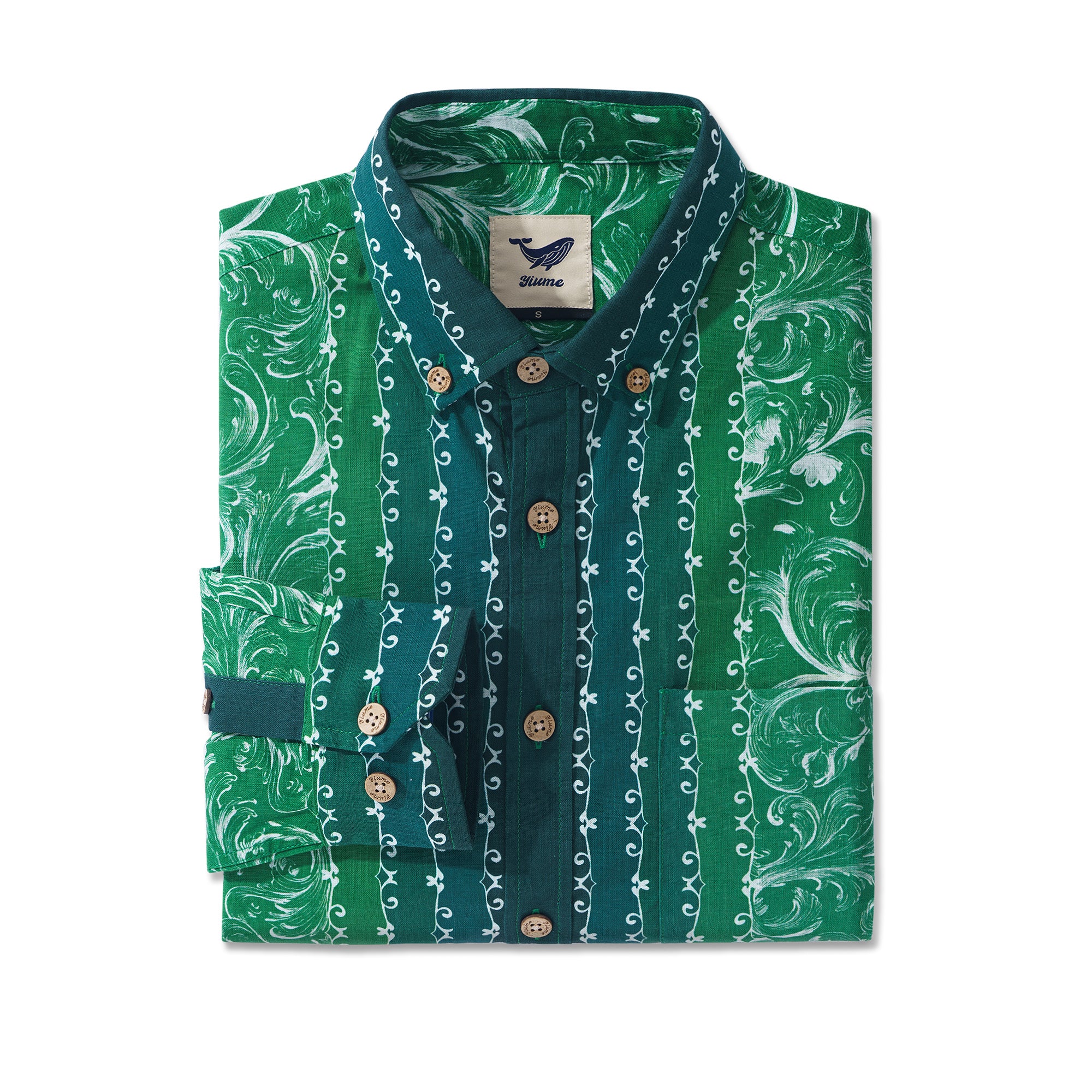 Hawaiian Sunset Baroque Symphony Hemd 100% Baumwolle Herren Aloha Hawaiian Langarm Button-down Hemd