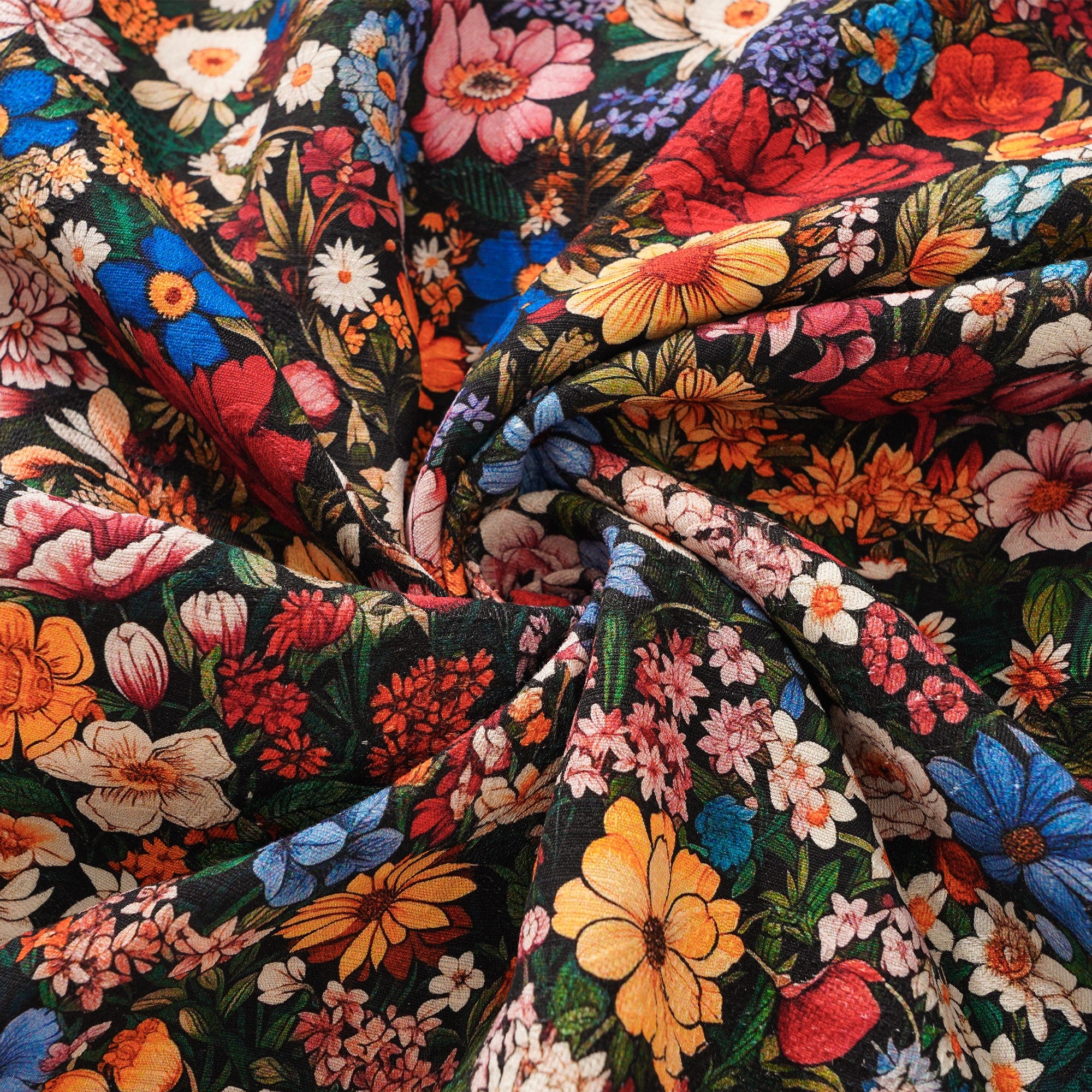 100% Silk Men's Hawaiian Shirt Cold Camp Camp à manches courtes 100% Silk Blue Aloha parmi les fleurs