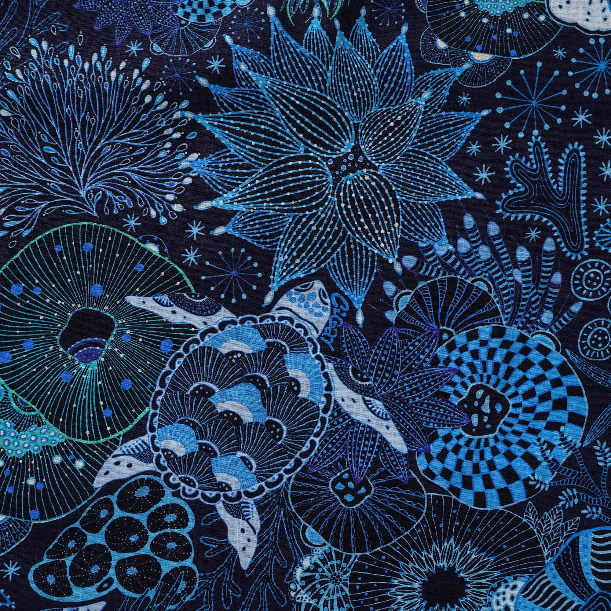 Women's Hawaiian Shirt Short Sleeve Button-up 100% Cotton Blue Aloha Reef Rules