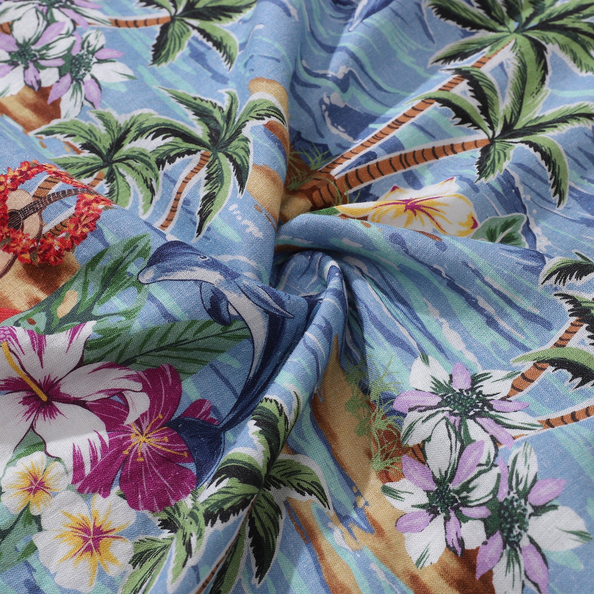 Hawaiian Dress For Women Summer Scenery V-Neck Dress Summer Scenery Dress