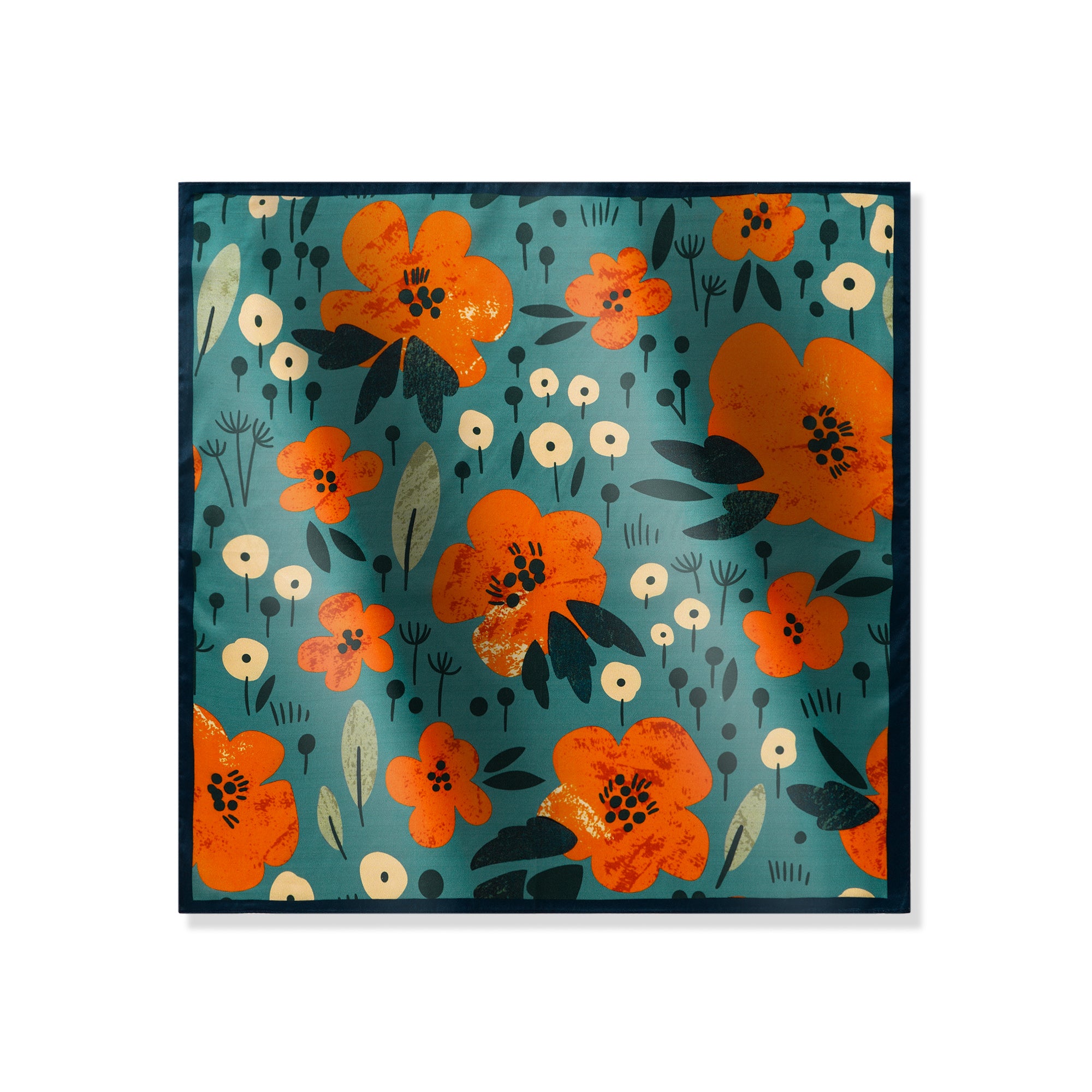 Floral Square Scarf 100% Mulberry Silk Autumn Blooms Symphony Autumn Blooms Symphony 100% Silk 53*53cm