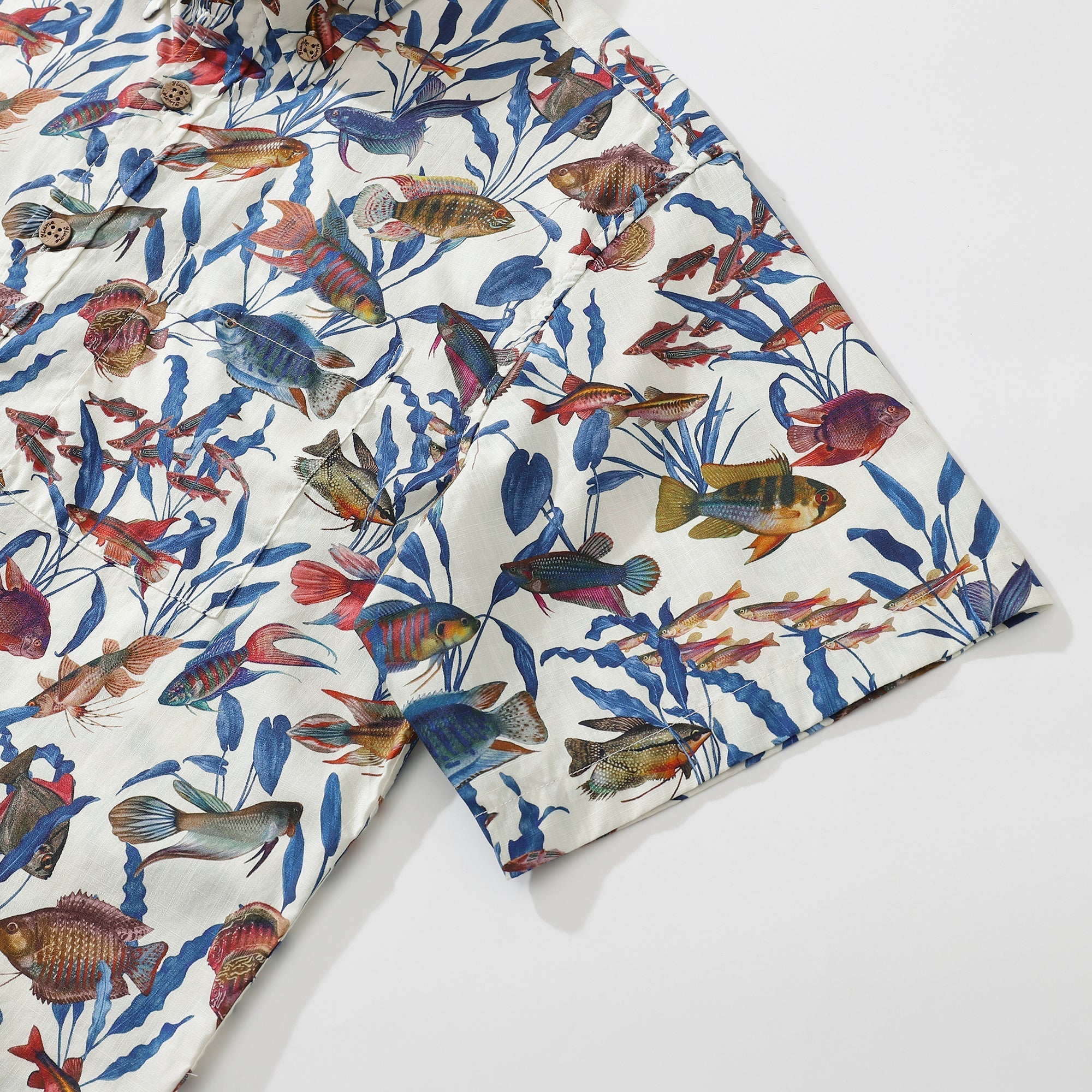 メンズフィッシュシャツボタンダウントロピカルアロハシャツメンズ半袖アロハシャツ