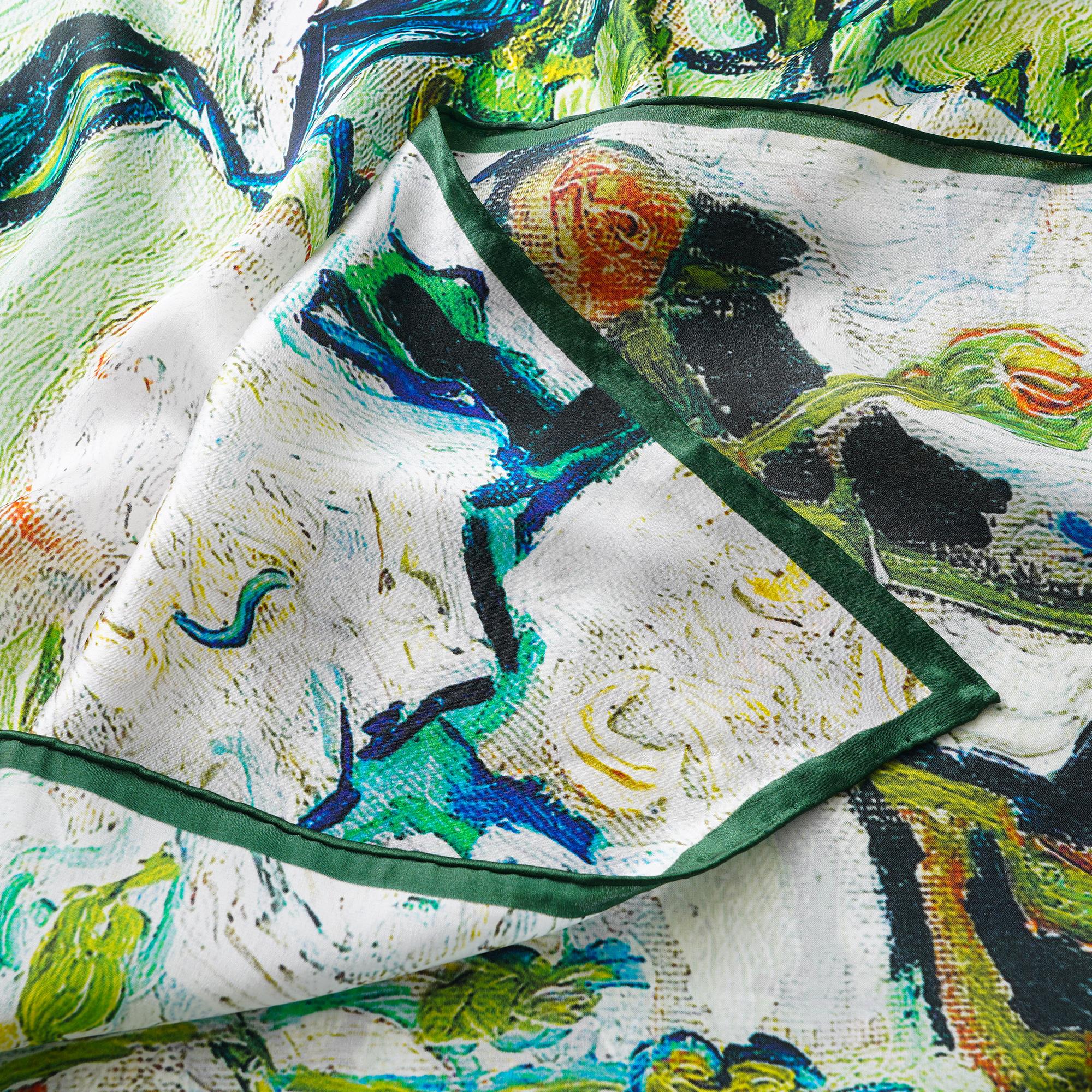 Floral Square Scarf 100% Mulberry Silk Whispers of Spring Bloom Whispers Of Spring Bloom 100% Silk 108*108cm