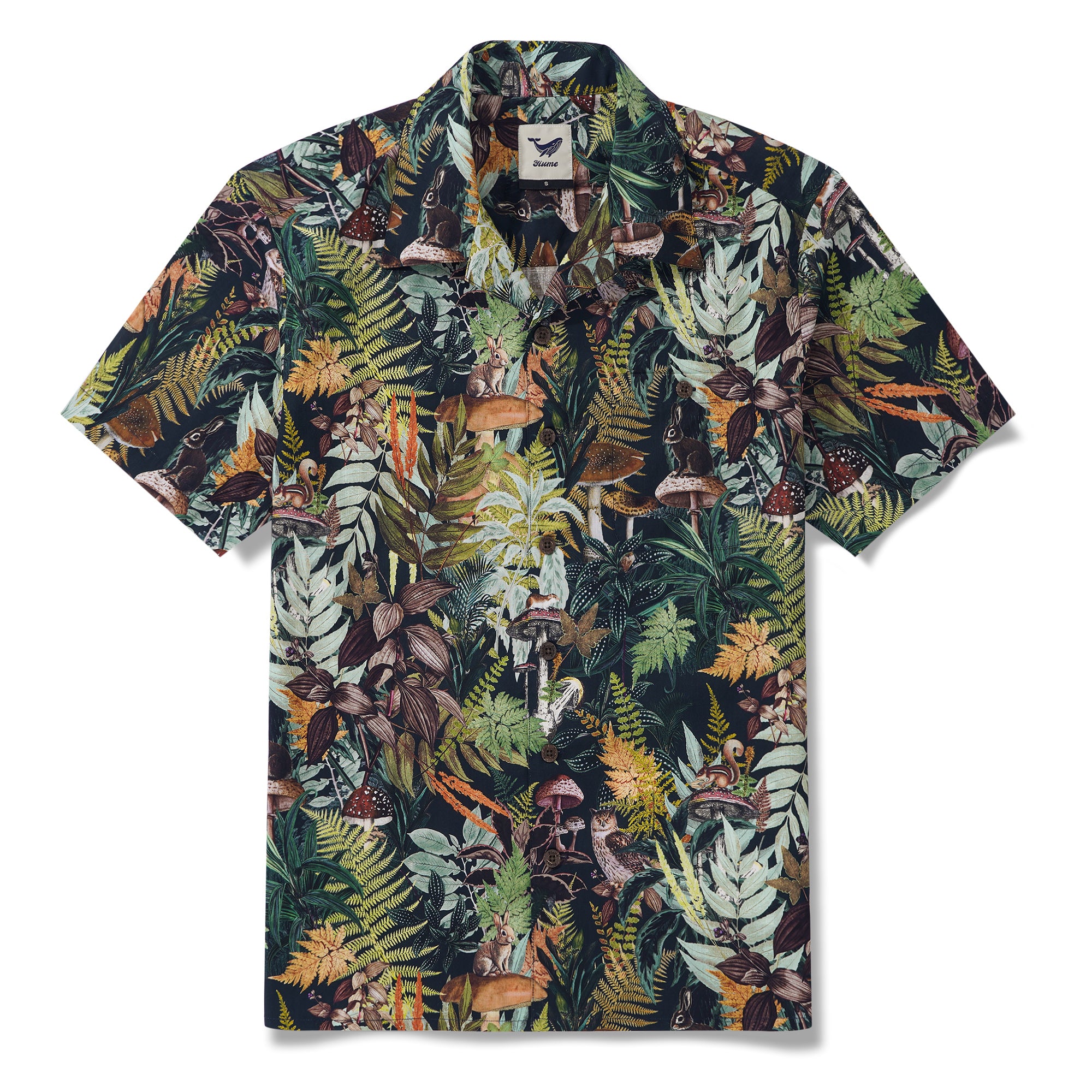 Chemise hawaïenne pour homme à manches courtes, col camp, 100 % coton, verte, Aloha Émeraude Grove