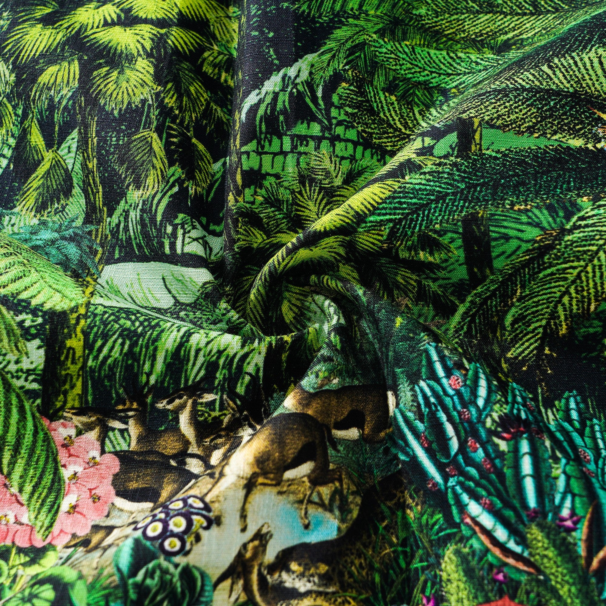 Chemise hawaïenne masculine à manches courtes à manches courtes 100% coton vert jungle de jungle