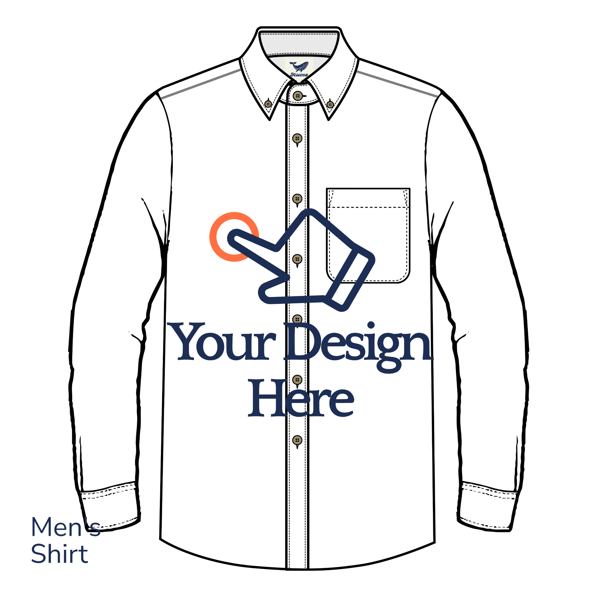 Chemise à manches longues personnalisée pour homme