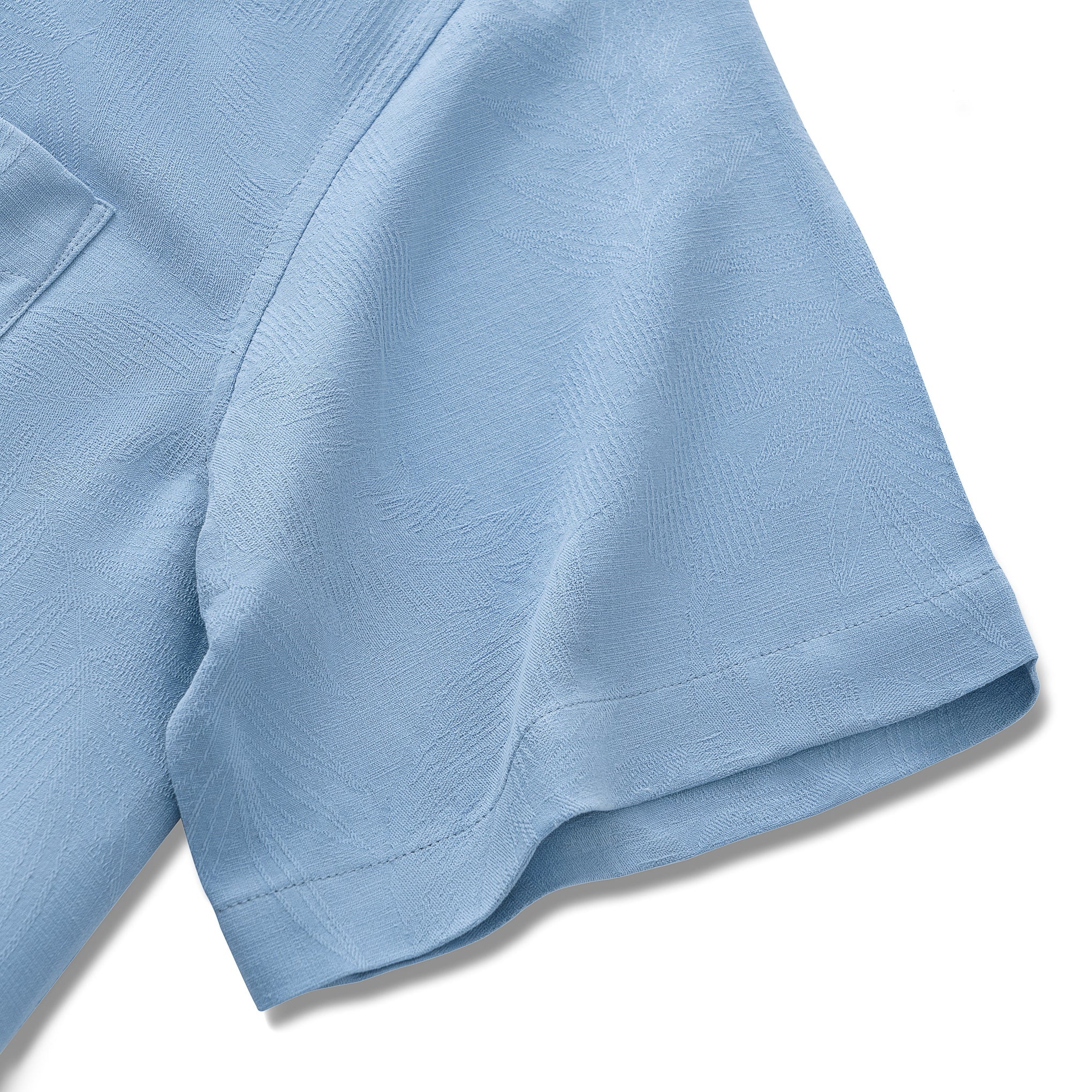 Hawaiian Shirt für Herren Seiden-Jacquard Camp-Kragen - See-Blau