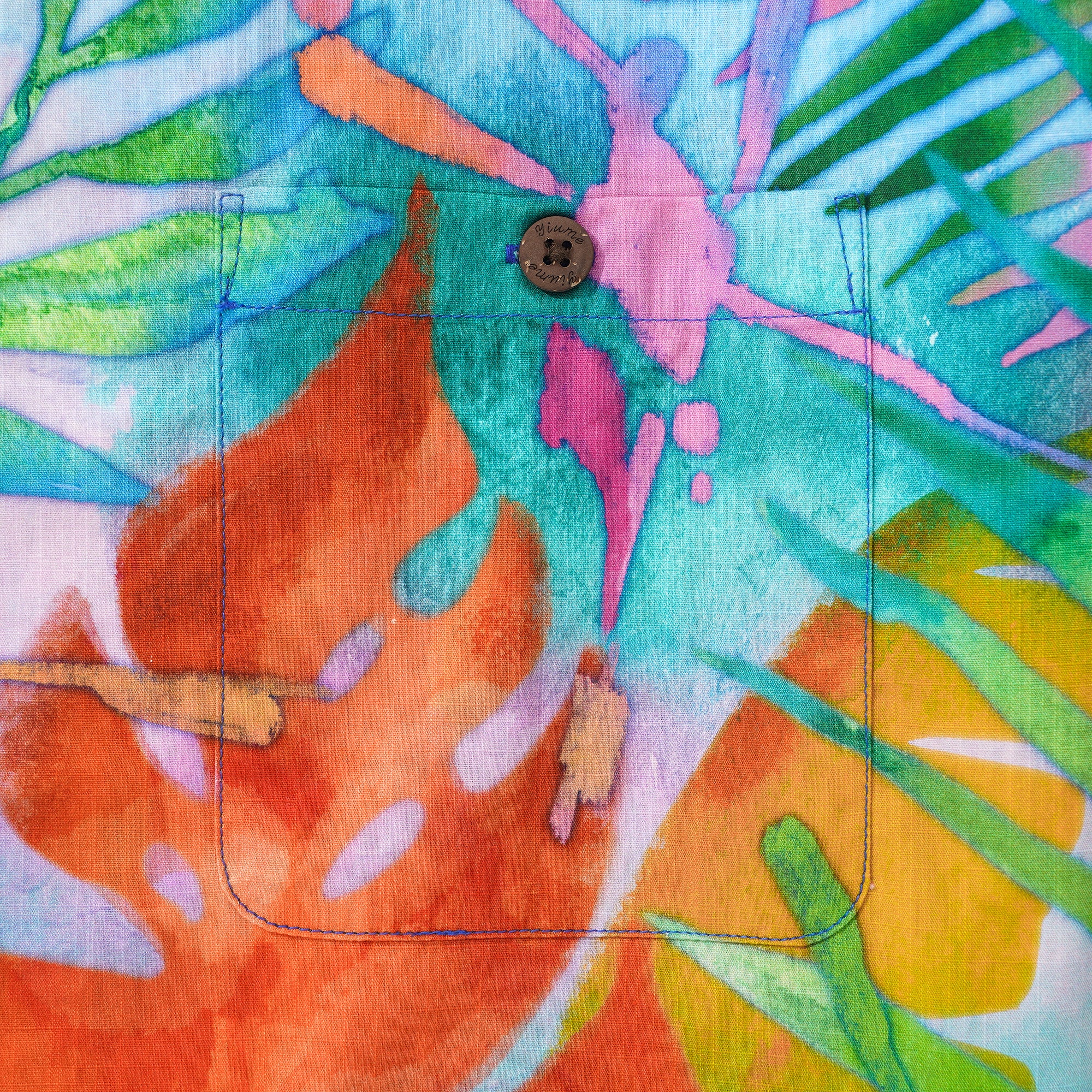 Collier de camp à manches courtes pour hommes à manches courtes 100% Coton Purple Aloha Tropical Aloha