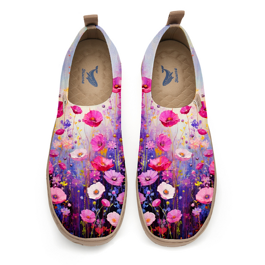 Pink And Purple Wildflowers Women's Shoes Lavender Bloom Heels