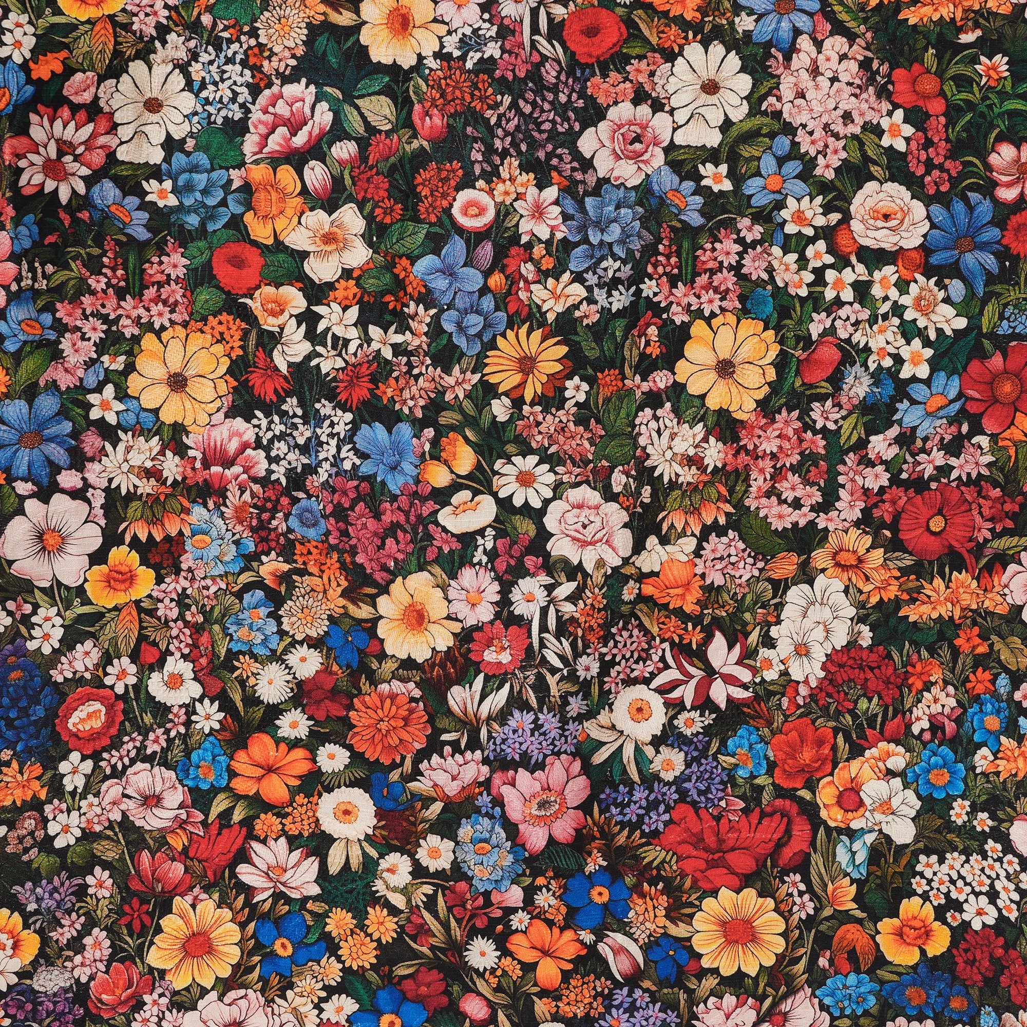 100% Silk Men's Hawaiian Shirt Cold Camp Camp à manches courtes 100% Silk Blue Aloha parmi les fleurs