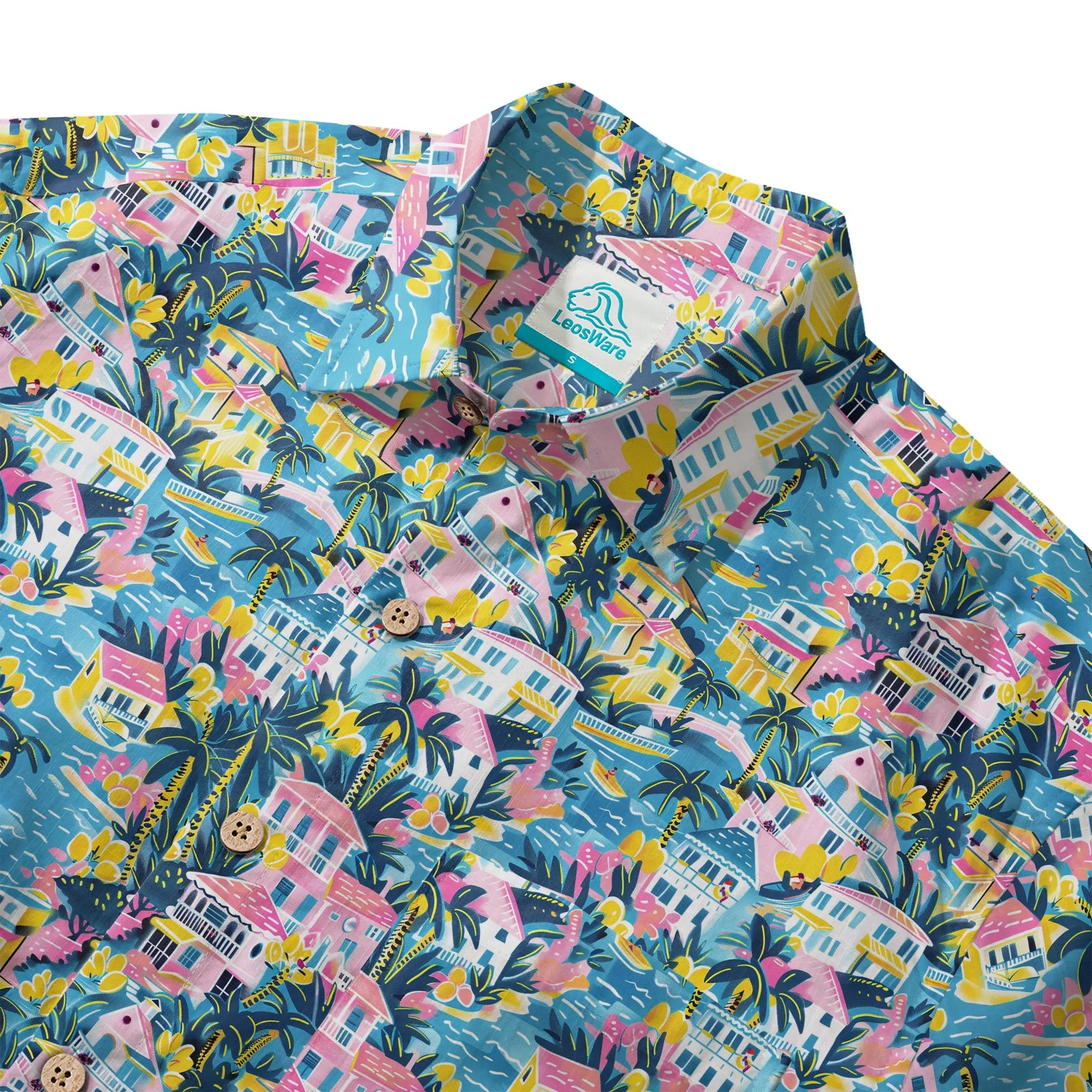 Vibrant Macaron Hues Hawaiian Shirt for Men