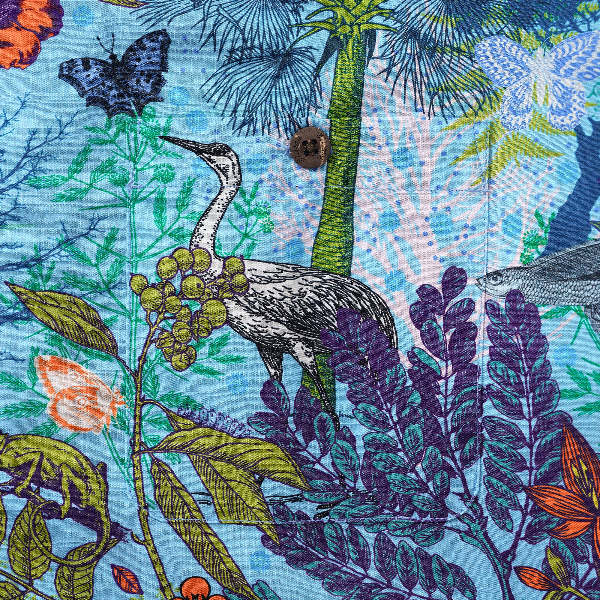 Men's Hawaiian Shirt Short Sleeve Camp Collar 100% Cotton Green Aloha Whispering Woods