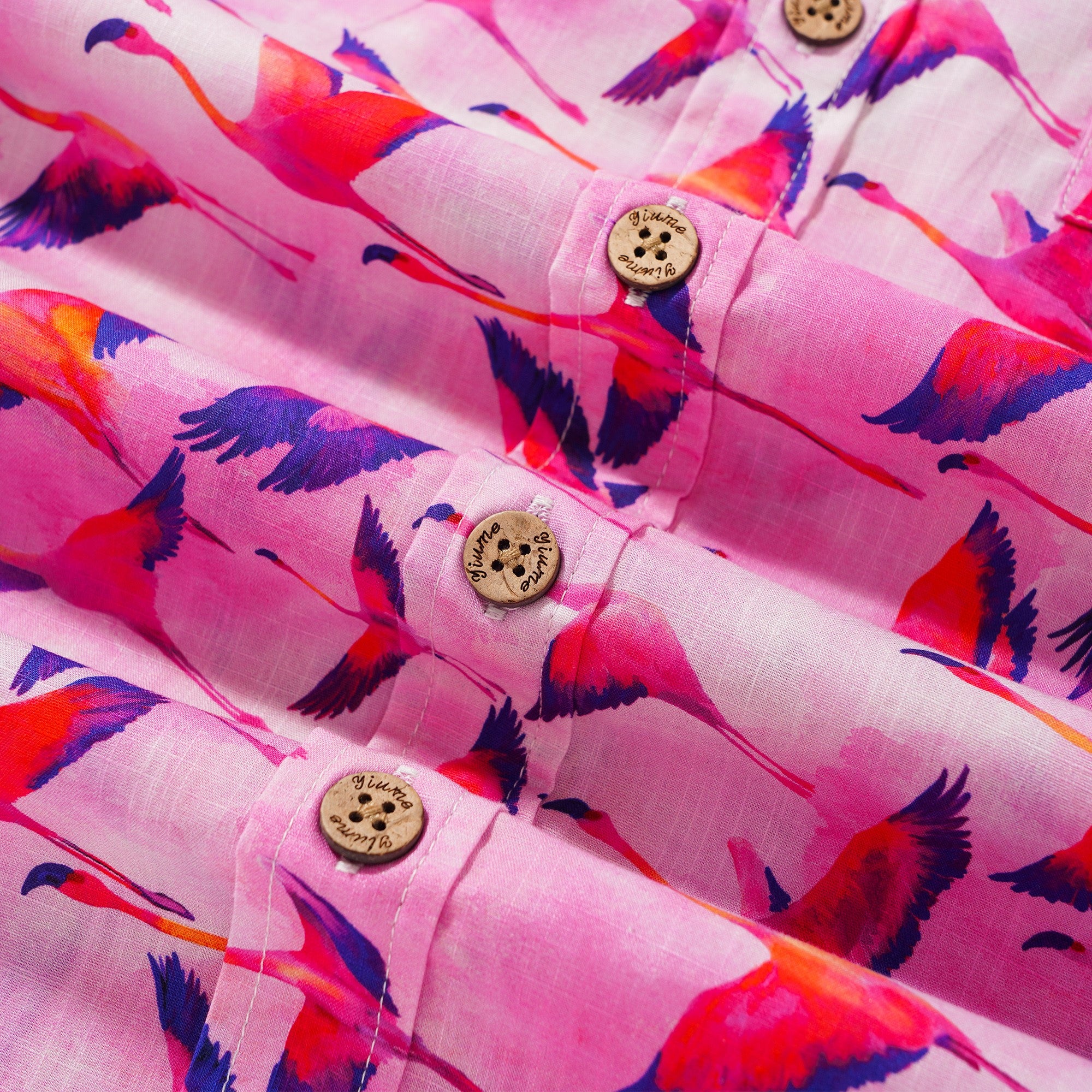 Men's Hawaiian Shirt Short Sleeve Button-down 100% Cotton Aloha Flamingo Migration Symphony In The Clouds