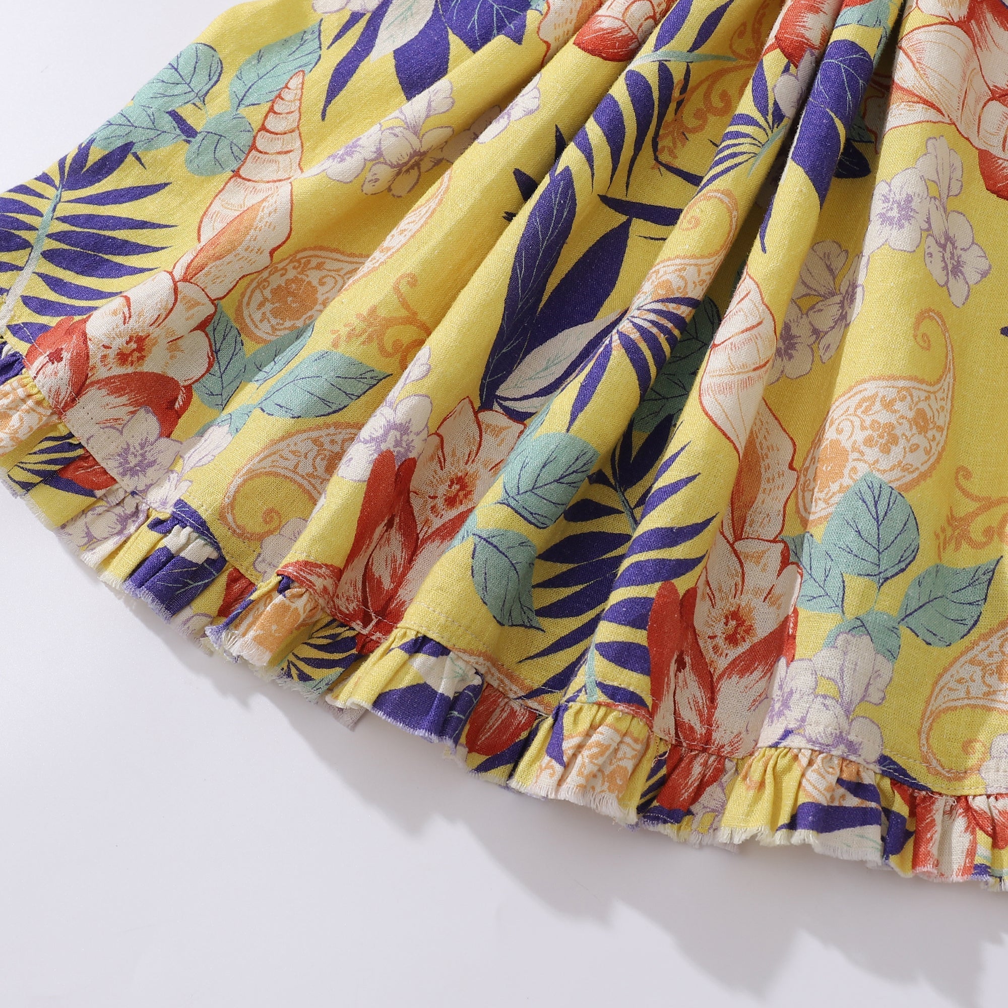 Hawaiian Dress For Women Naples Yellow and Paisley V-Neck Dress Naples Yellow And Paisley Dress