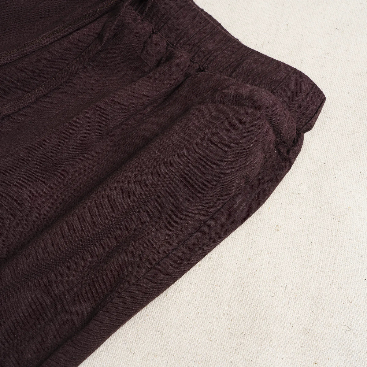 Yiume Women's straight-leg pants, brown, cotton-linen blend