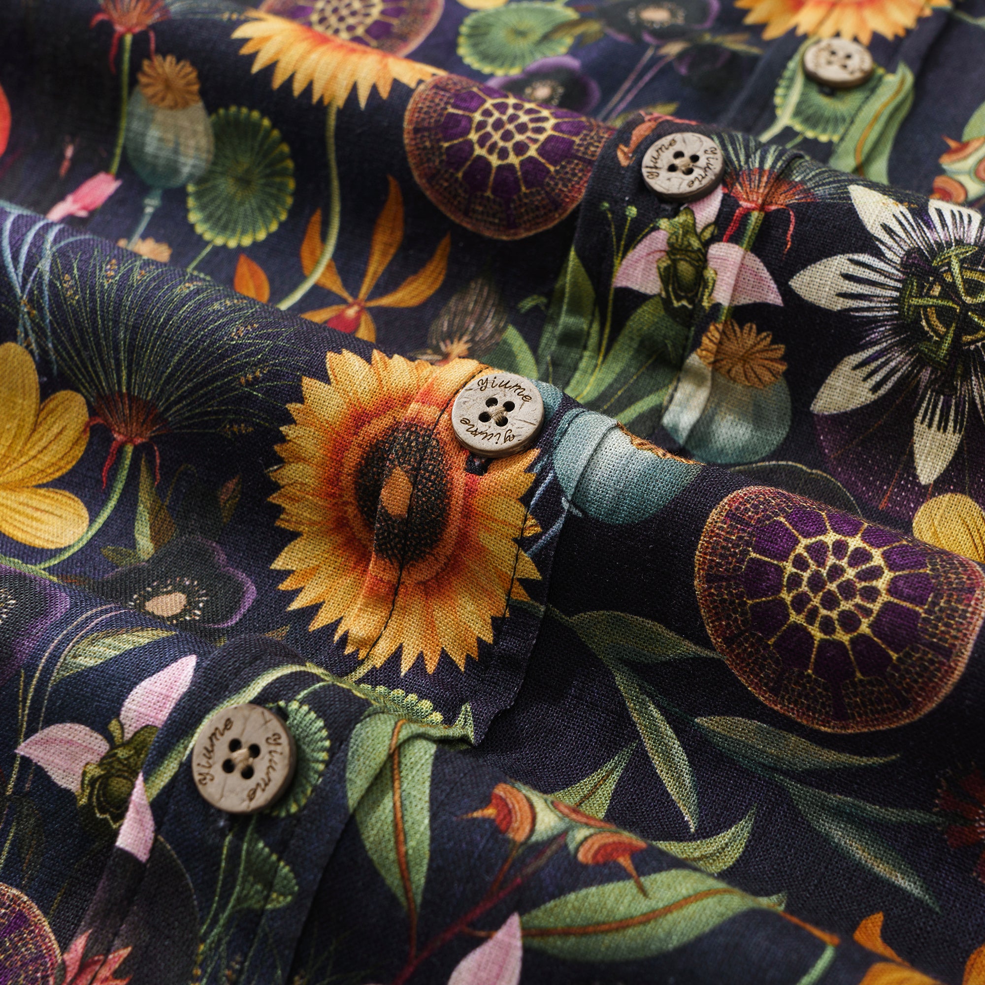 Chemise hawaïenne à manches longues pour hommes, sérénité tournesol, 100 % coton, chemise Aloha à boutons.