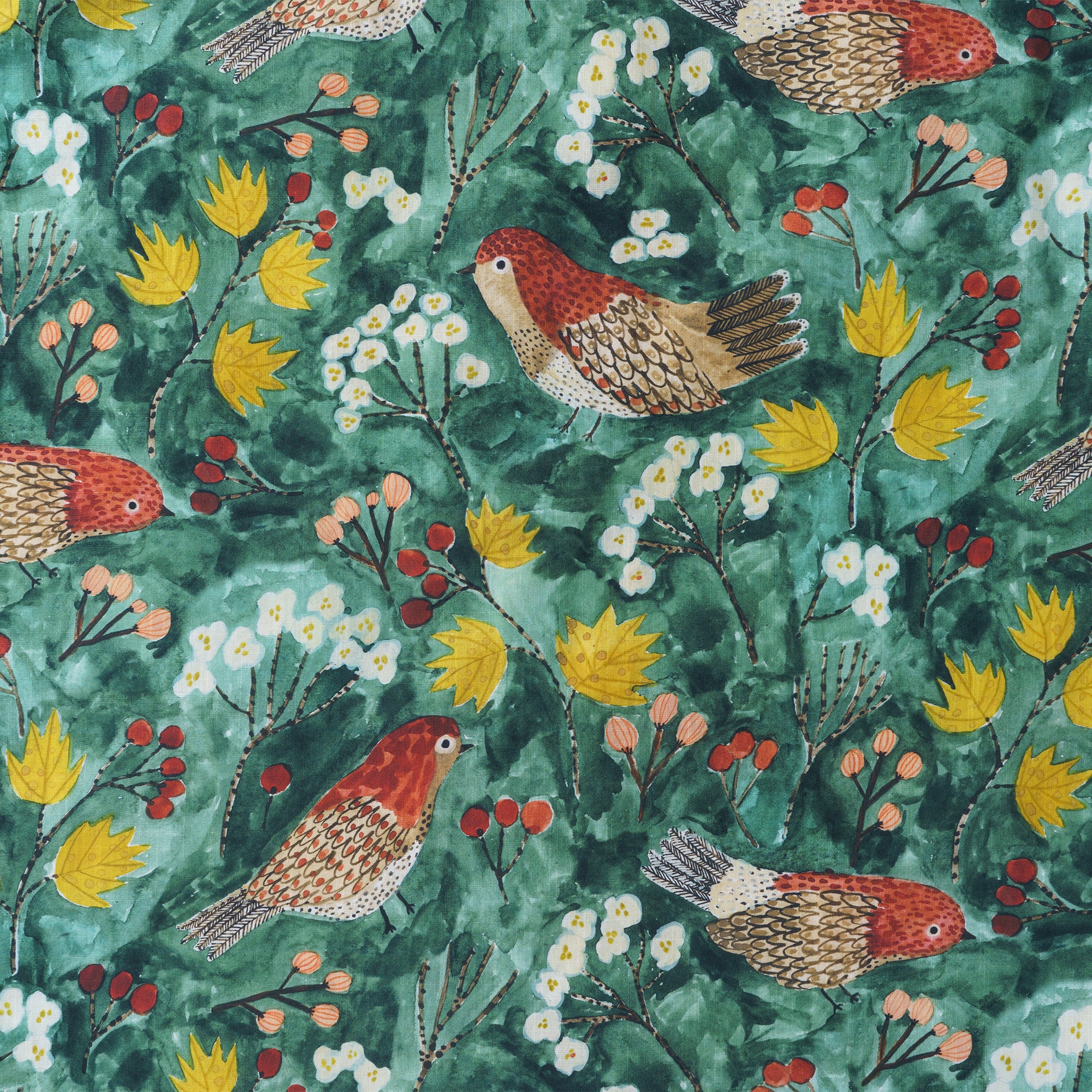 Herbstvögel von Katie Wilson 100% Baumwolle Herren Kurzarm Camp-Kragen Hemd Aloha Hawaiian