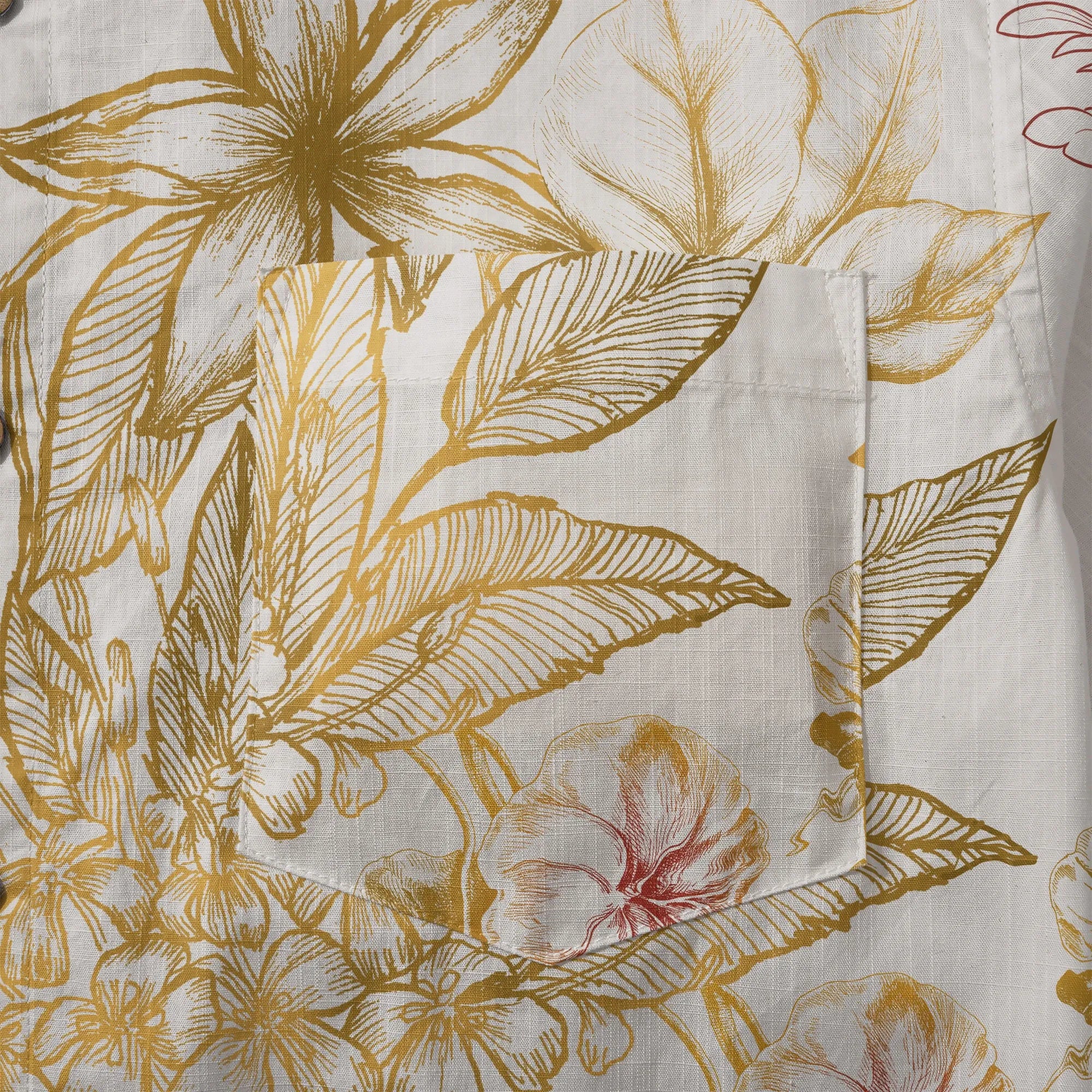 LeosWare men's shirt with yellow tropical blossoms
