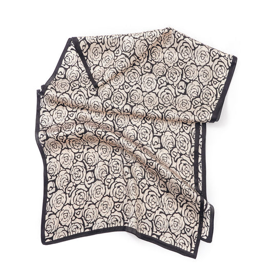Floral Oblong Scarf 100% Mulberry Silk Timeless Roses Timeless Roses 100% Silk 170*53cm