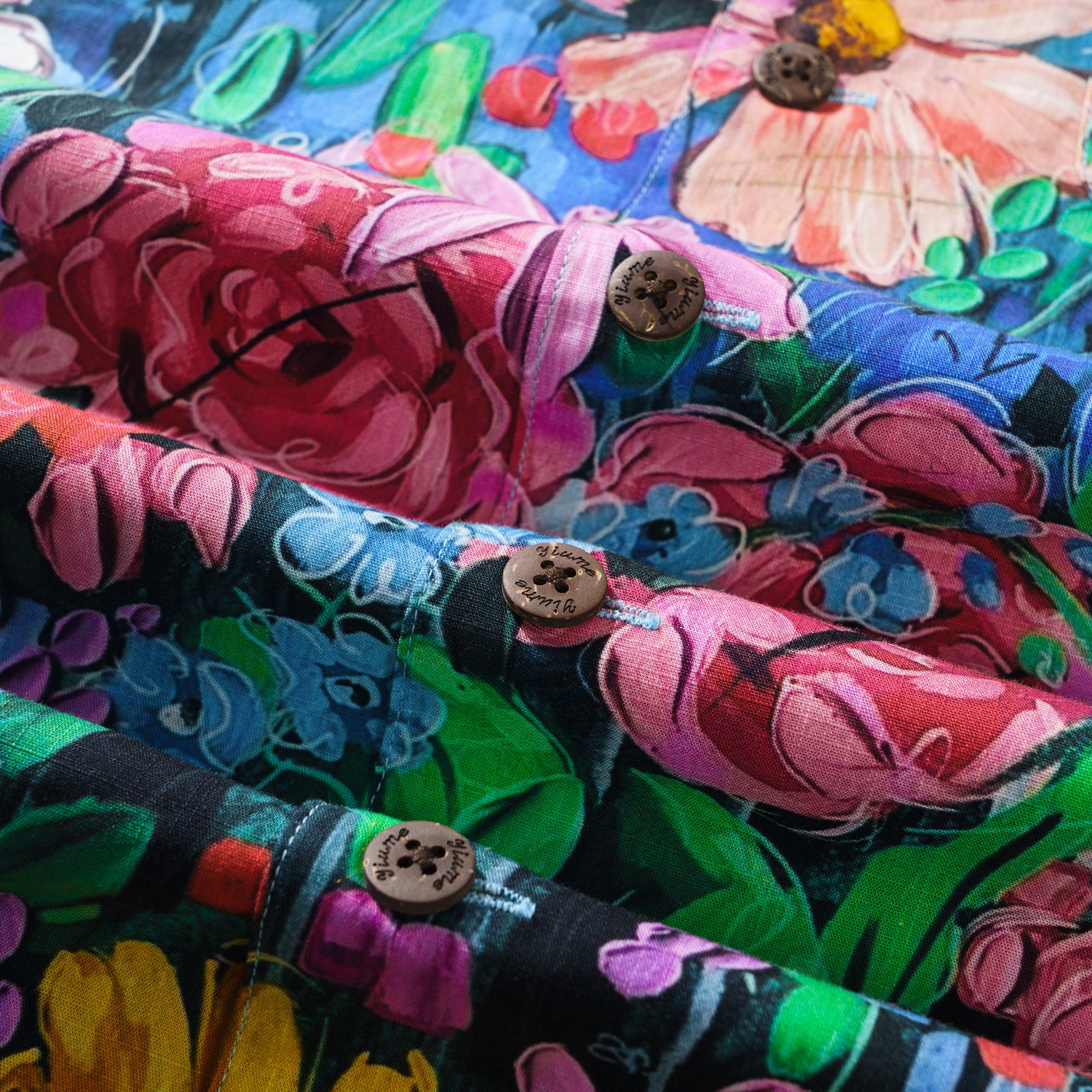 Ocean par Katie Leigh Stewart Chemise à col camp en coton 100 % pour homme à manches courtes bleue Aloha hawaïenne