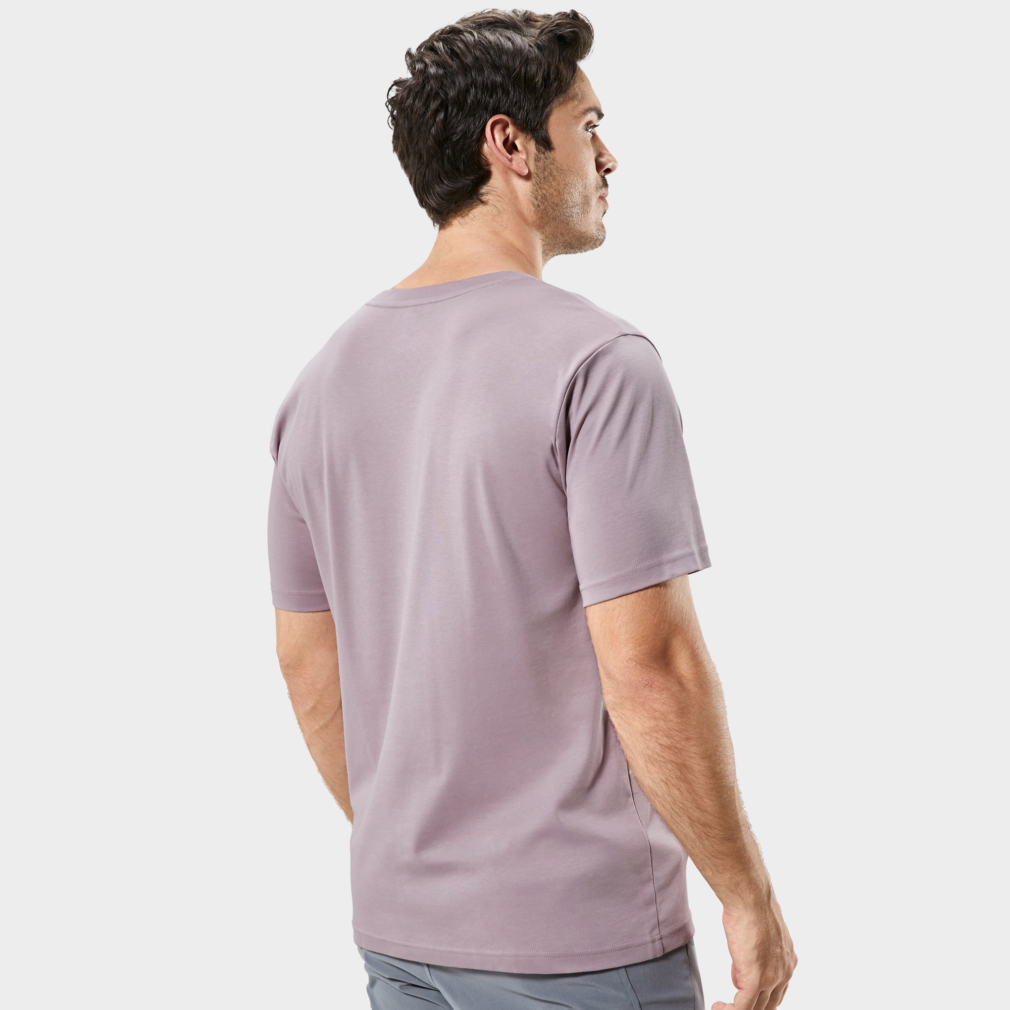 Basicsbeyond™ Hawaiian Tee For Men Stain proof T-shirt Crew Neck 100% Cotton - PURPLE Stain Proof Tee - Purple