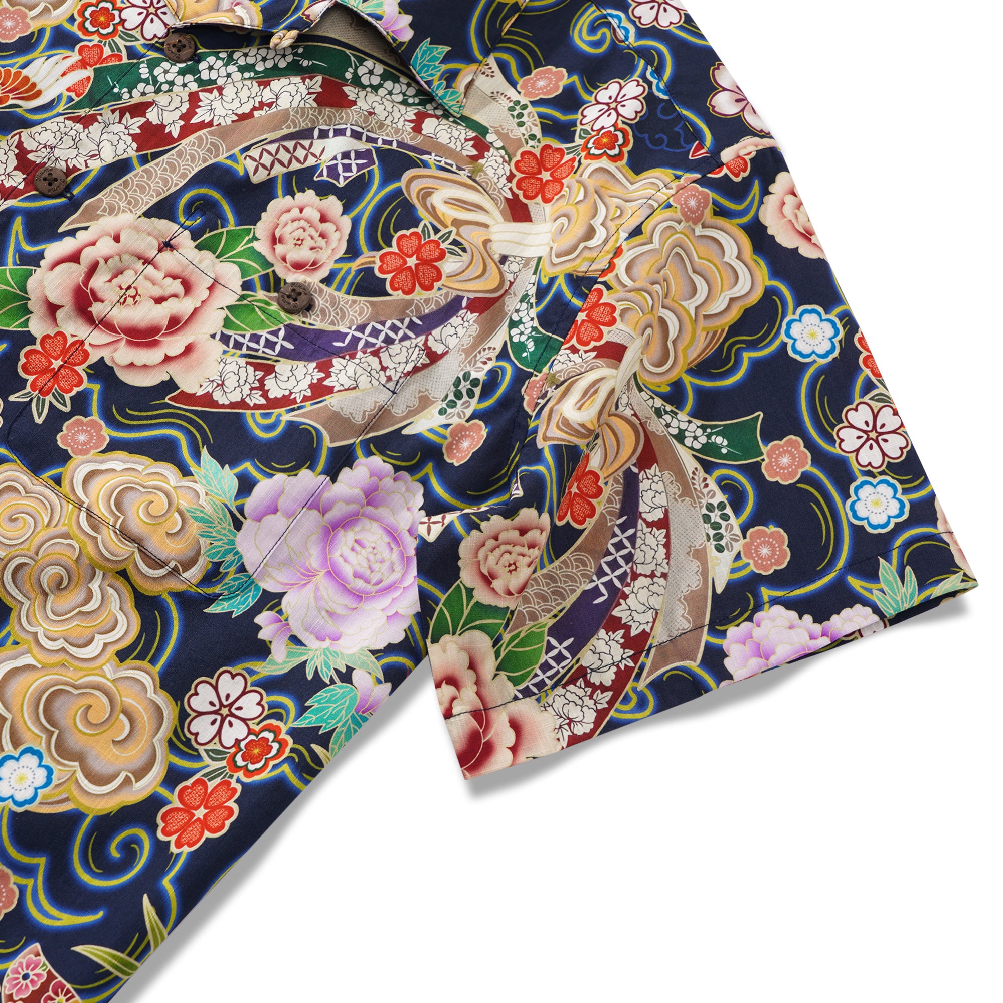 Collier de camp à manches courtes pour hommes à manches courtes 100% Coton jaune Aloha Floral Breeze