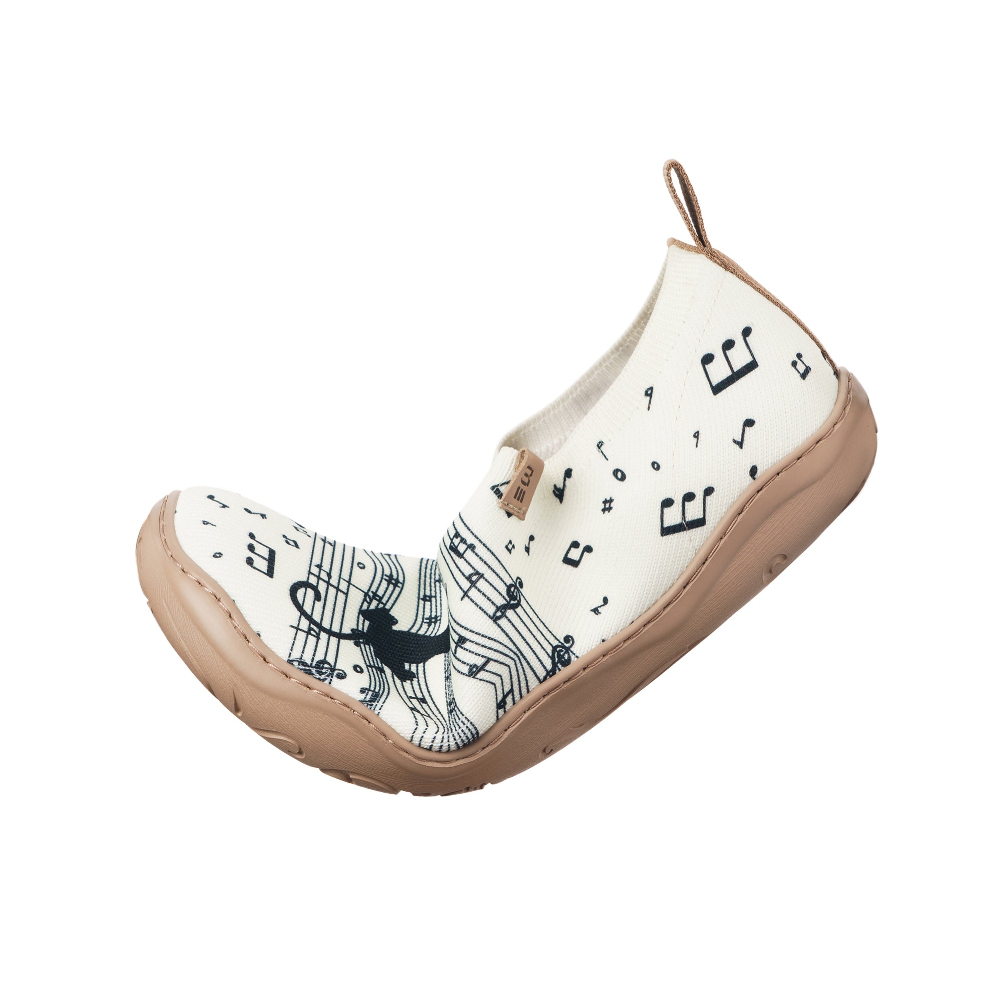 Yiume Women's Art Slip-On Shoes Comfortable Breathable Knit Casual Footwear,Black Cat Melody