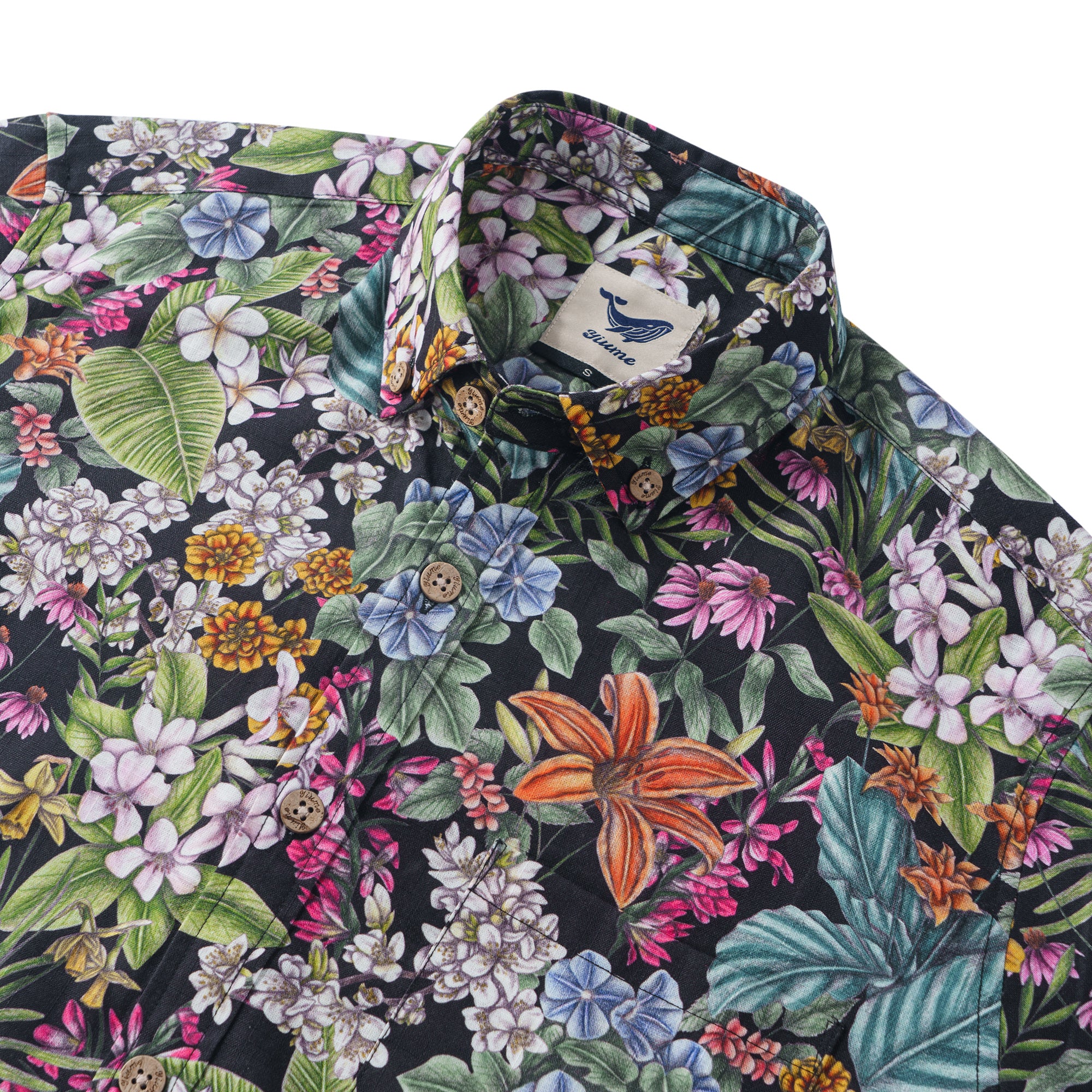 La Signification des Fleurs Par Cecilia Battaini Chemise à Manches Longues pour Homme 100% Coton Boutonnée Aloha Hawaïenne