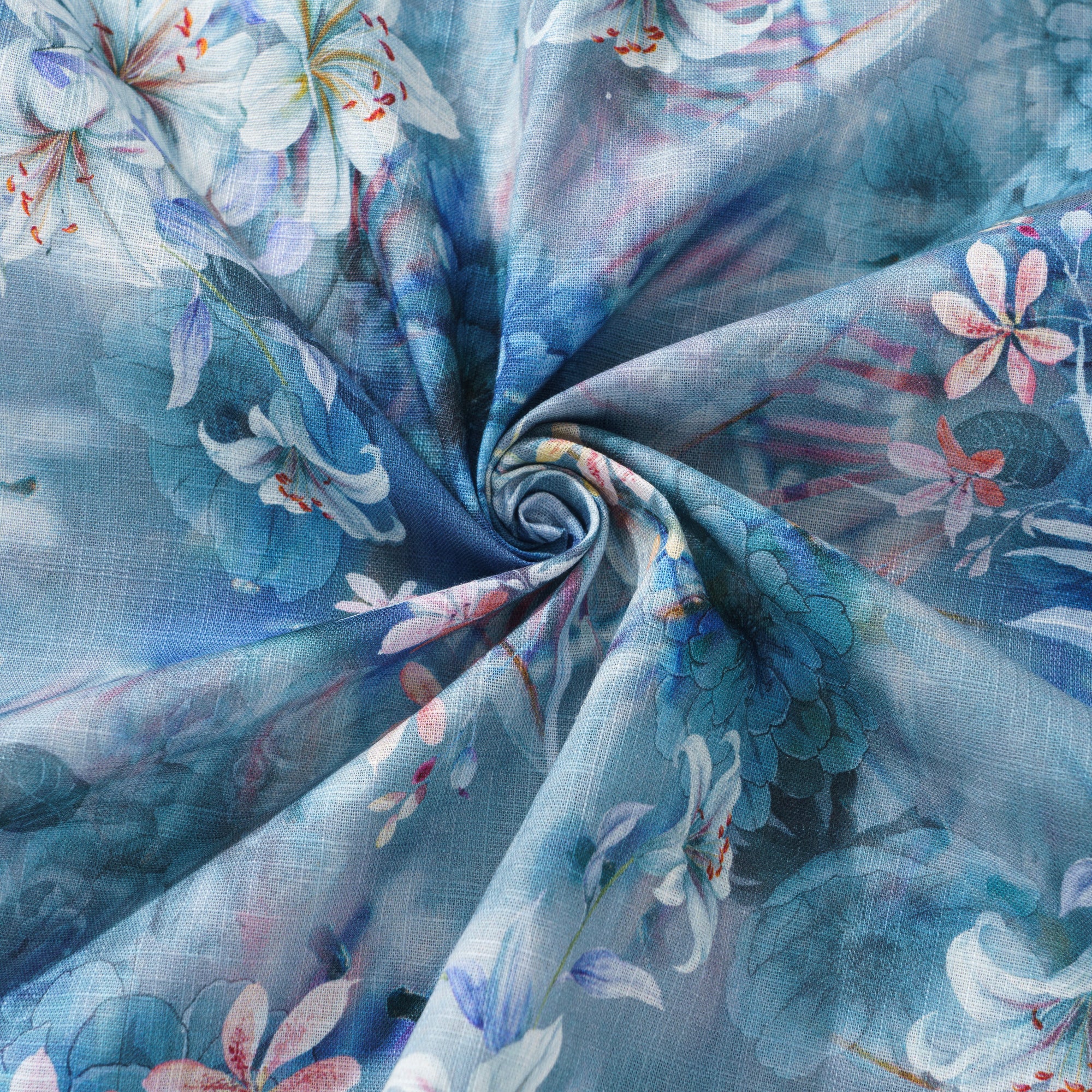 Chemise à manches longues Aloha hawaïenne pour homme en coton 100 % Cloud Floral Whispers personnalisée