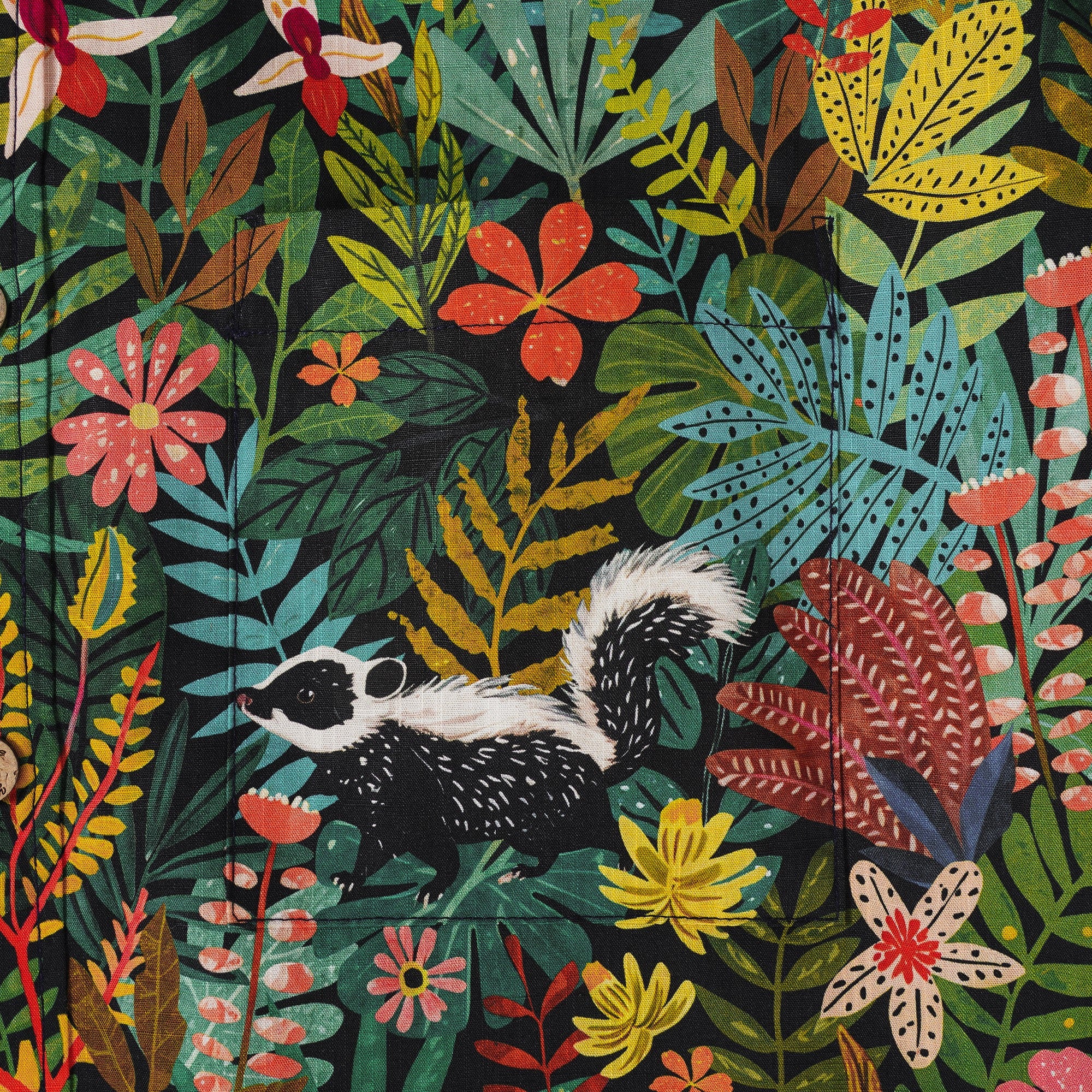 Men's Hawaiian Shirt Short Sleeve Button-down 100% Cotton Green Aloha Forest Fairytale