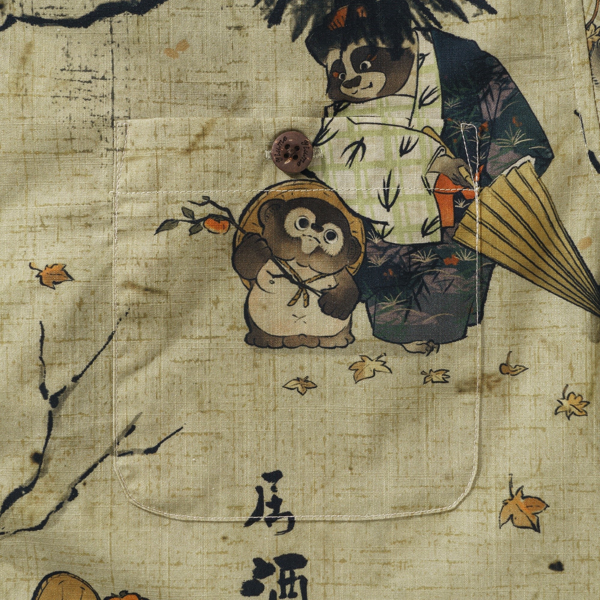 Japanische Hawaiianische Hemd Herren 100% Baumwolle Kurzarm Camp Kragen Aloha Hemd