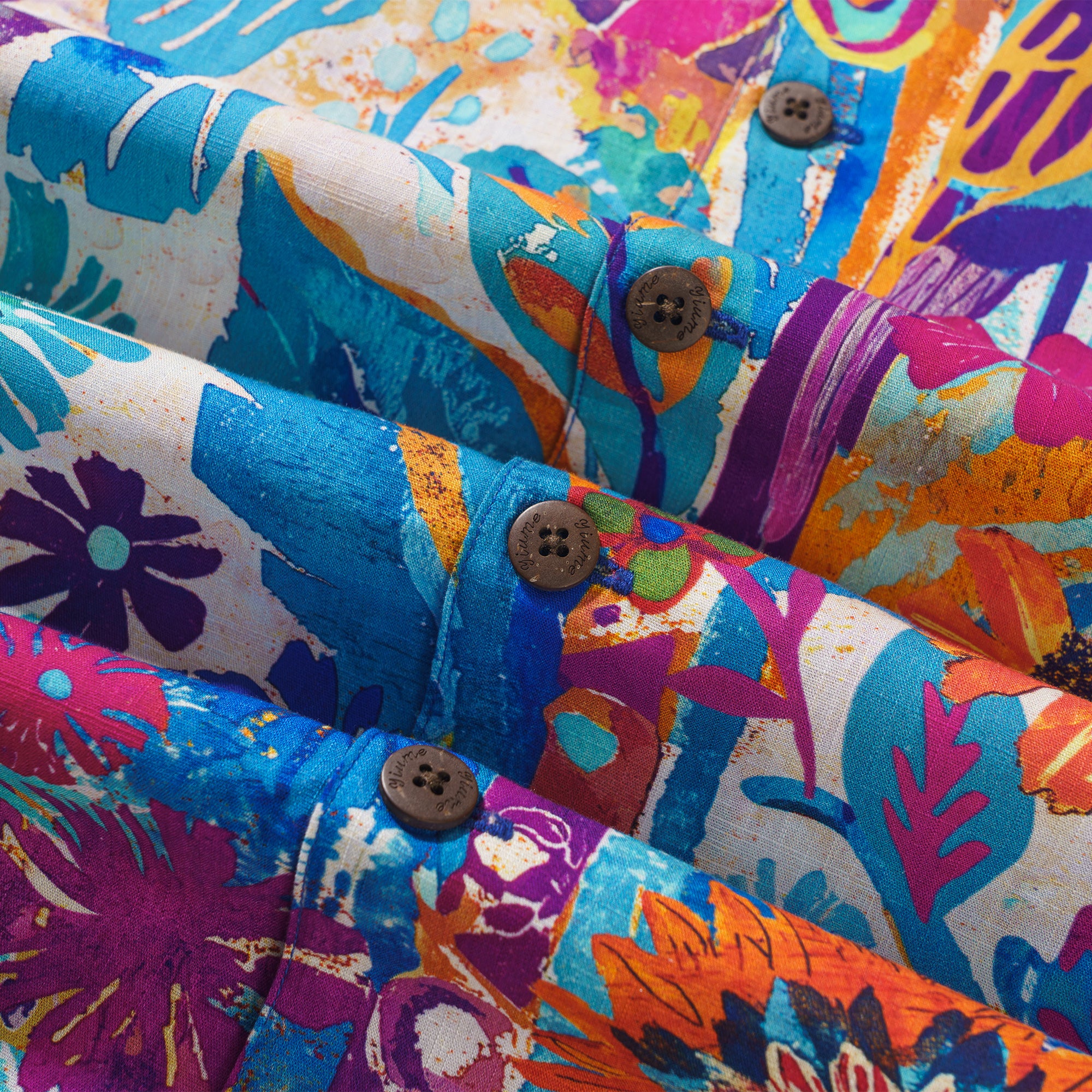 Chemise hawaïenne tropicale 100 % coton pour homme, à manches courtes, col camp, bleue, chemise Aloha