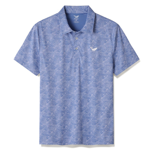 Men's Hawaiian Traditional Koi Carp Print Short Sleeve Polo Shirt Koi Carp Polo