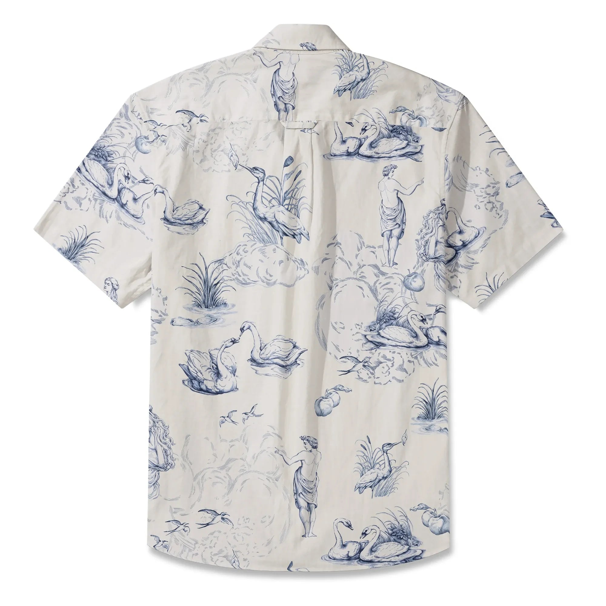 Men's blue Hawaiian shirt, mythical art, short sleeve