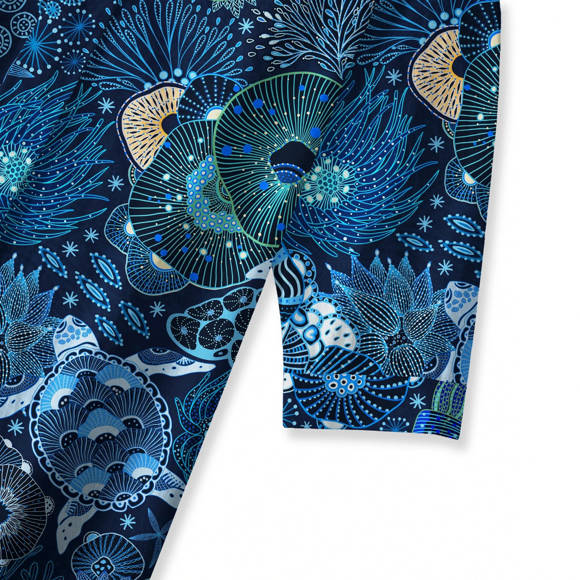 Eco-friendly lyocell linen blouse with ocean theme
