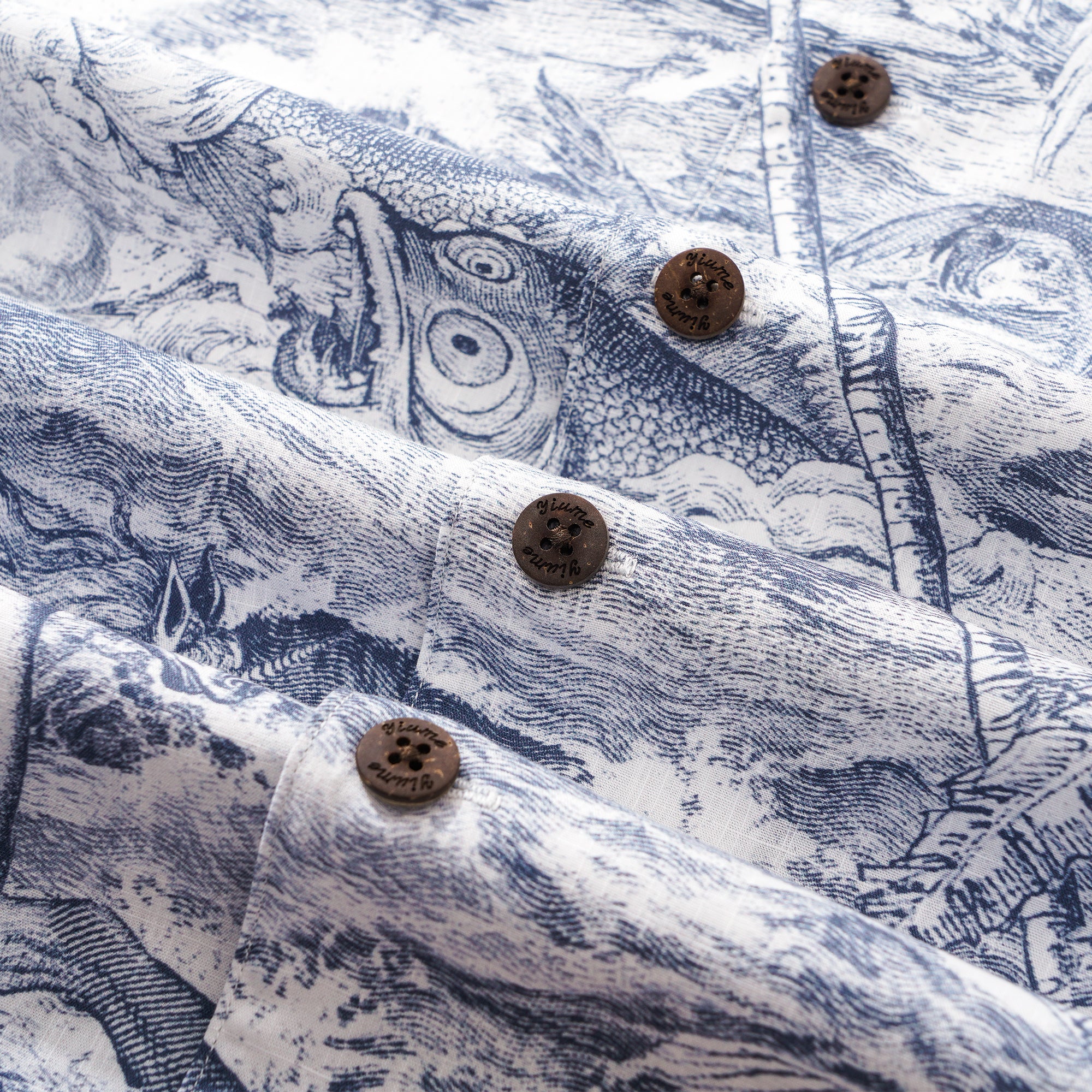 Collier Hawaiian Chemise Hawaiian Collier Camp 100% Coton Bleu Aloha Ocean Muse