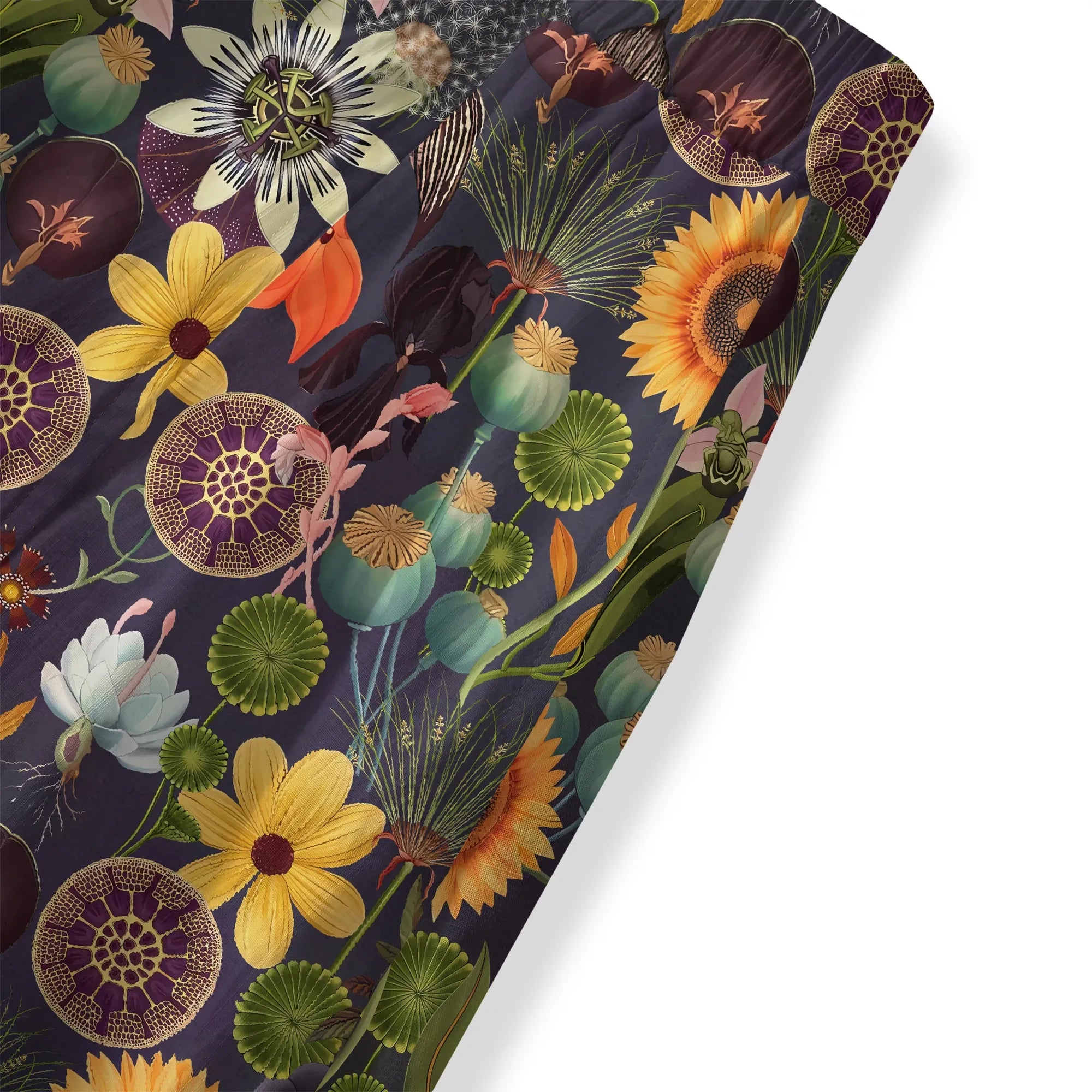 Back view of brown skirt with sunflower design
