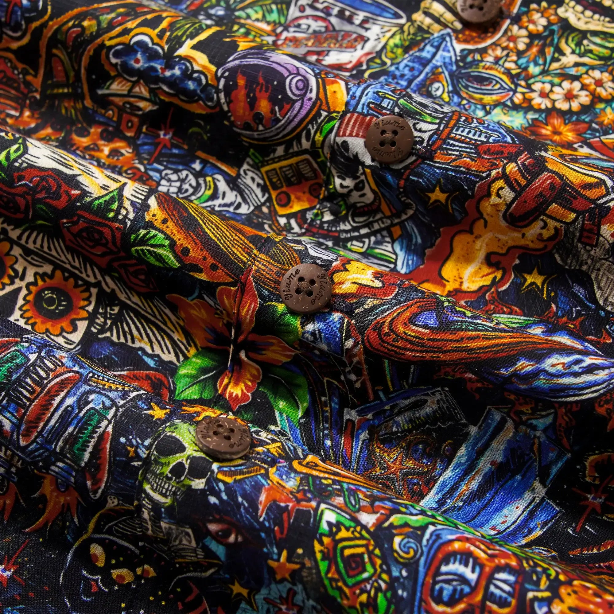 Men's Hawaiian shirt, intergalactic design, cotton, vacation wear